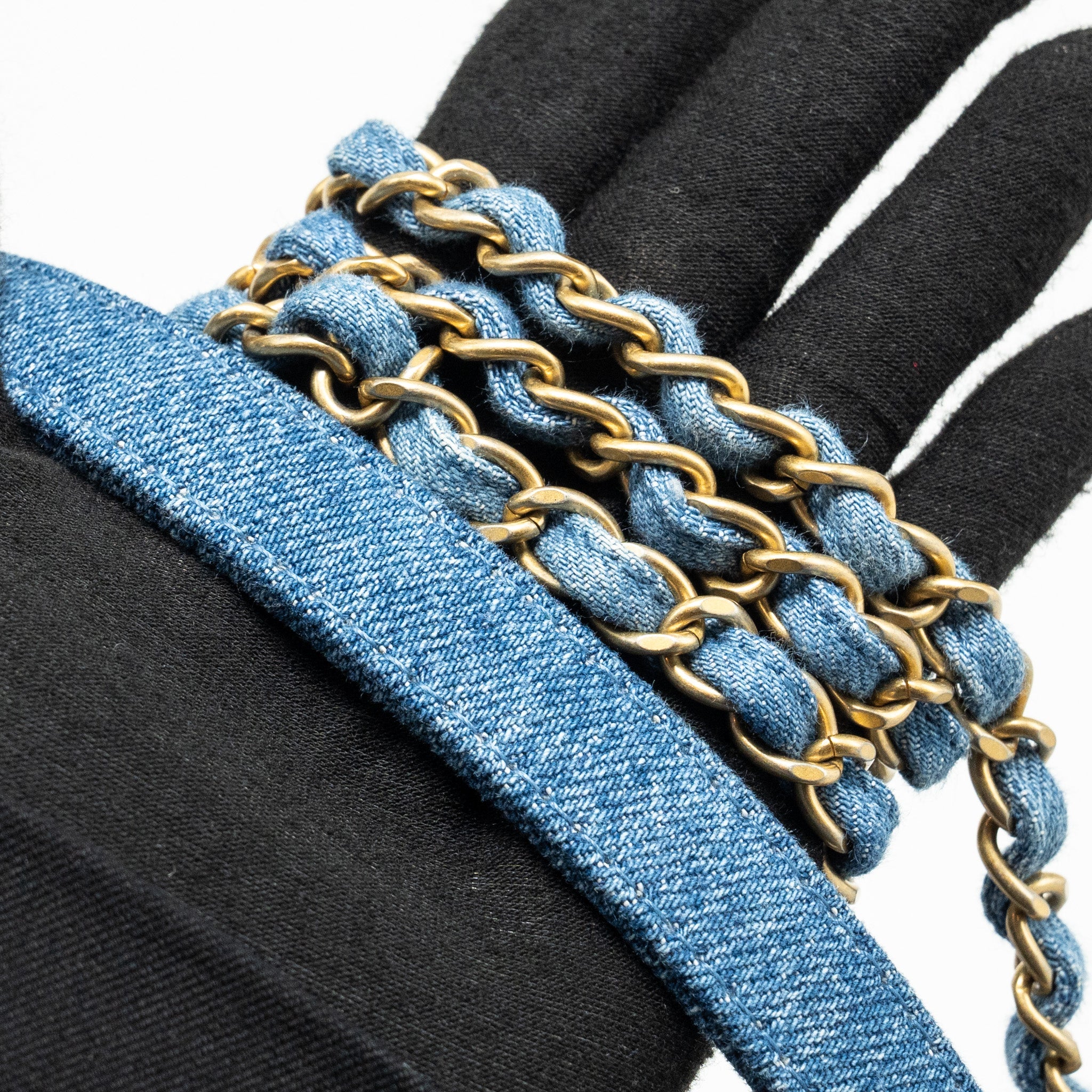 CHANEL 22P FLAP BAG DENIM BLUE GHW (MICROCHIP)