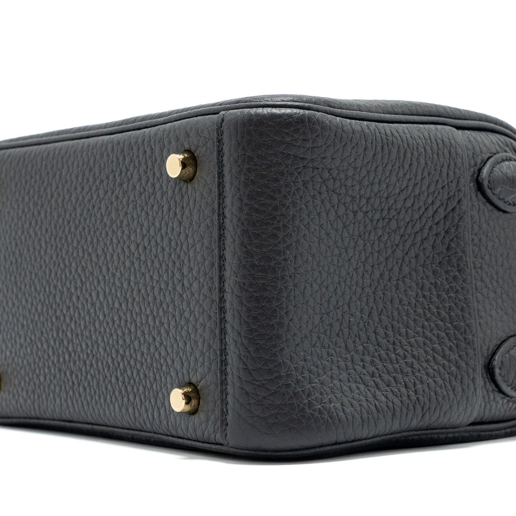 HERMES MINI LINDY CLEMENCE BLACK GHW