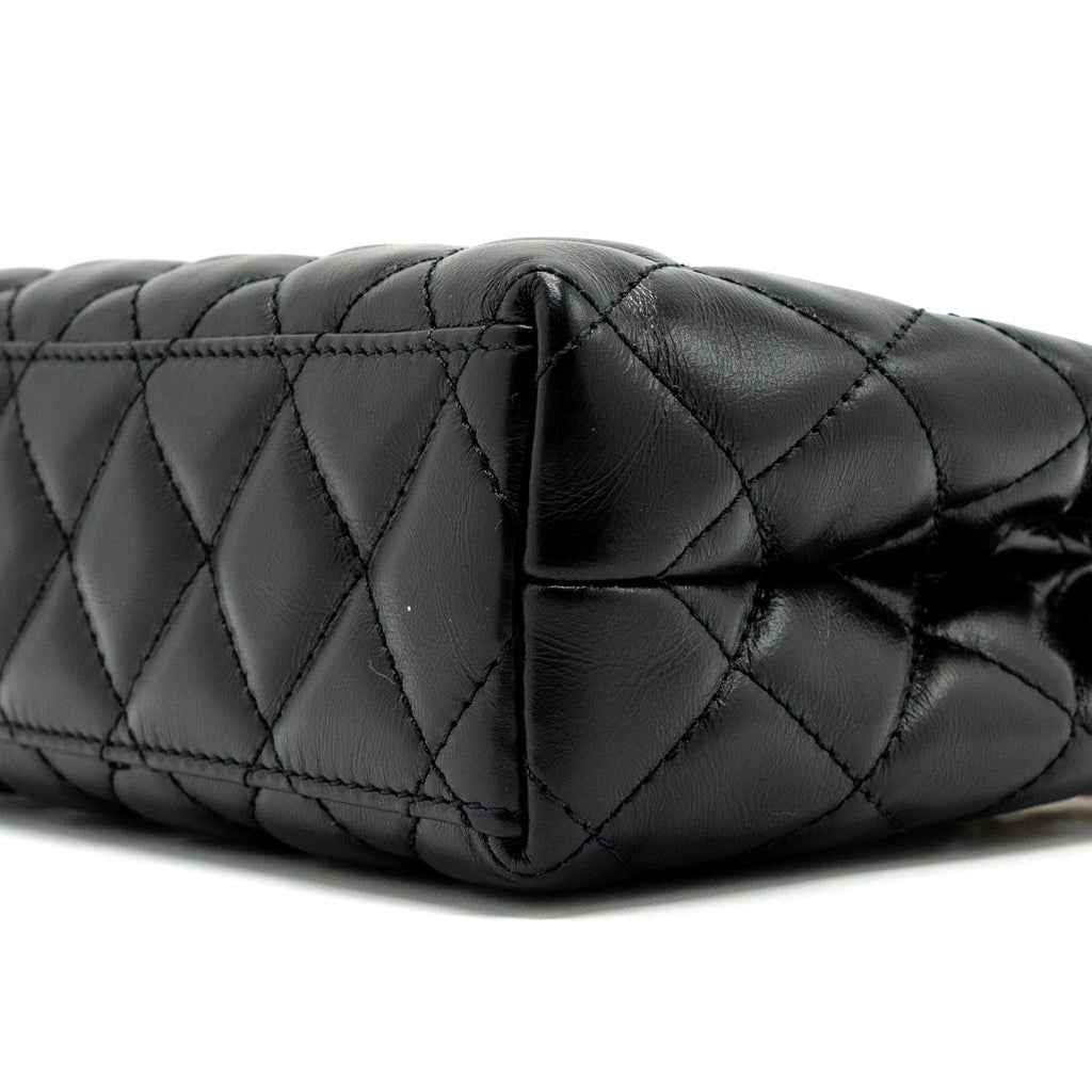 CHANEL 23K MINI KELLY SHOPPING TOTE BAG CALFSKIN BLACK GHW (MICROCHIP)