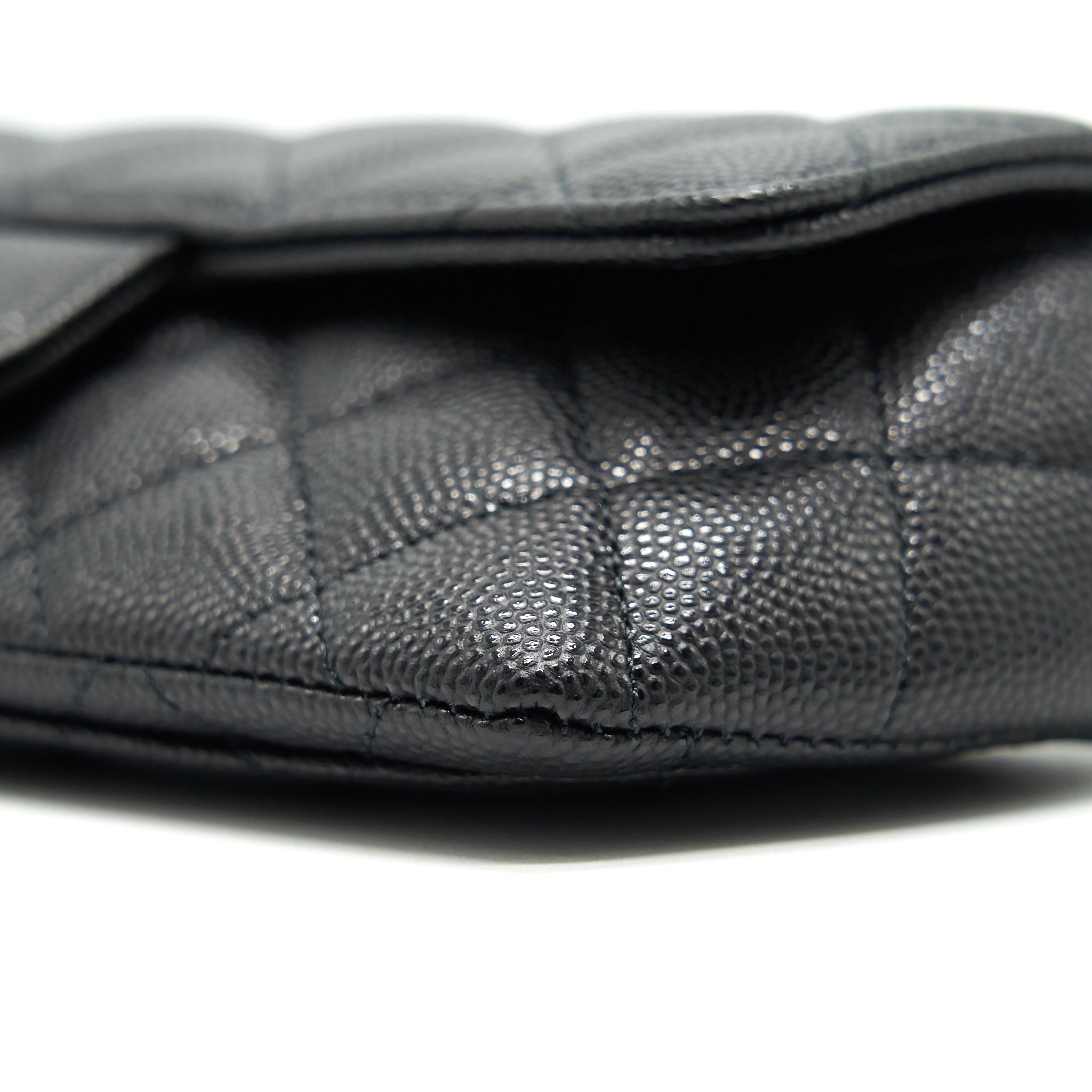 CHANEL GLASSES CASE WITH CLASSIC CHAIN BLACK LGHW