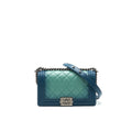 CHANEL MEDIUM LEBOY BAG GREEN RUTHENIUM HARDWARE