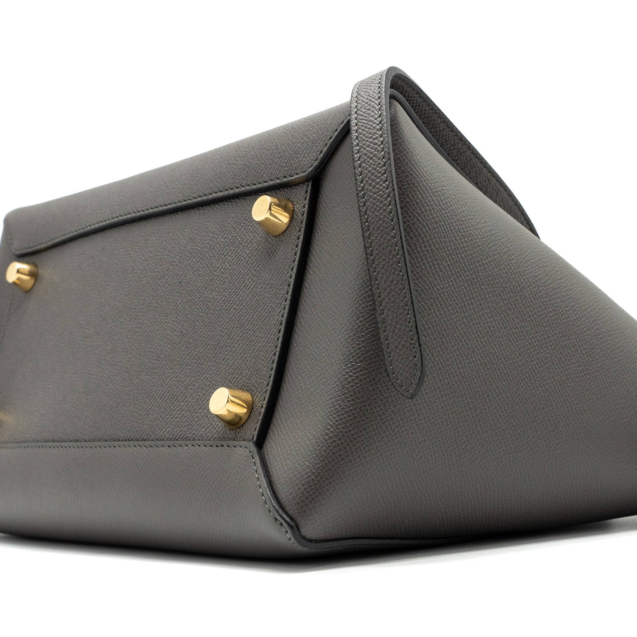 CELINE MINI BELT BAG GRAINED CALFSKIN DARK GREY GHW