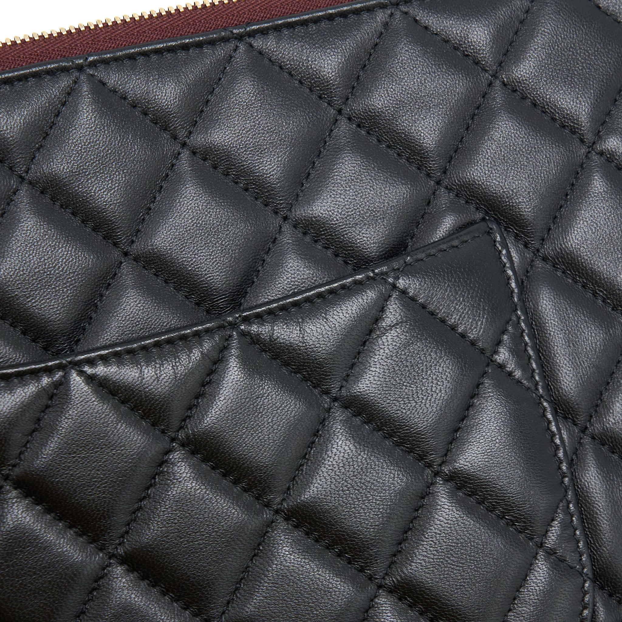 CHANEL O CASE POUCH LAMBSKIN BLACK LGHW