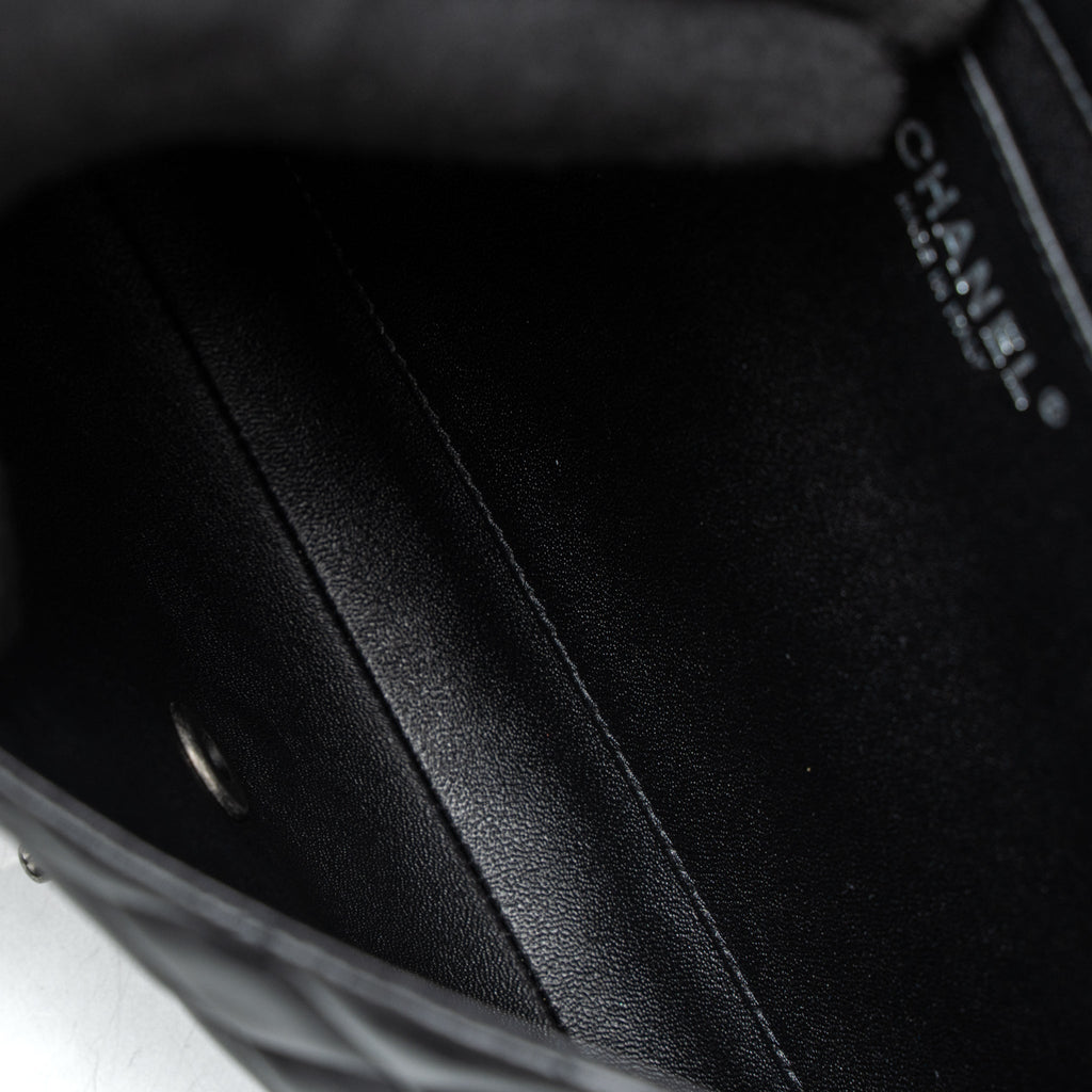 CHANEL TIMELESS CLUTCH WITH CHAIN LAMBSKIN BLACK RUTHENIUM HARDWARE