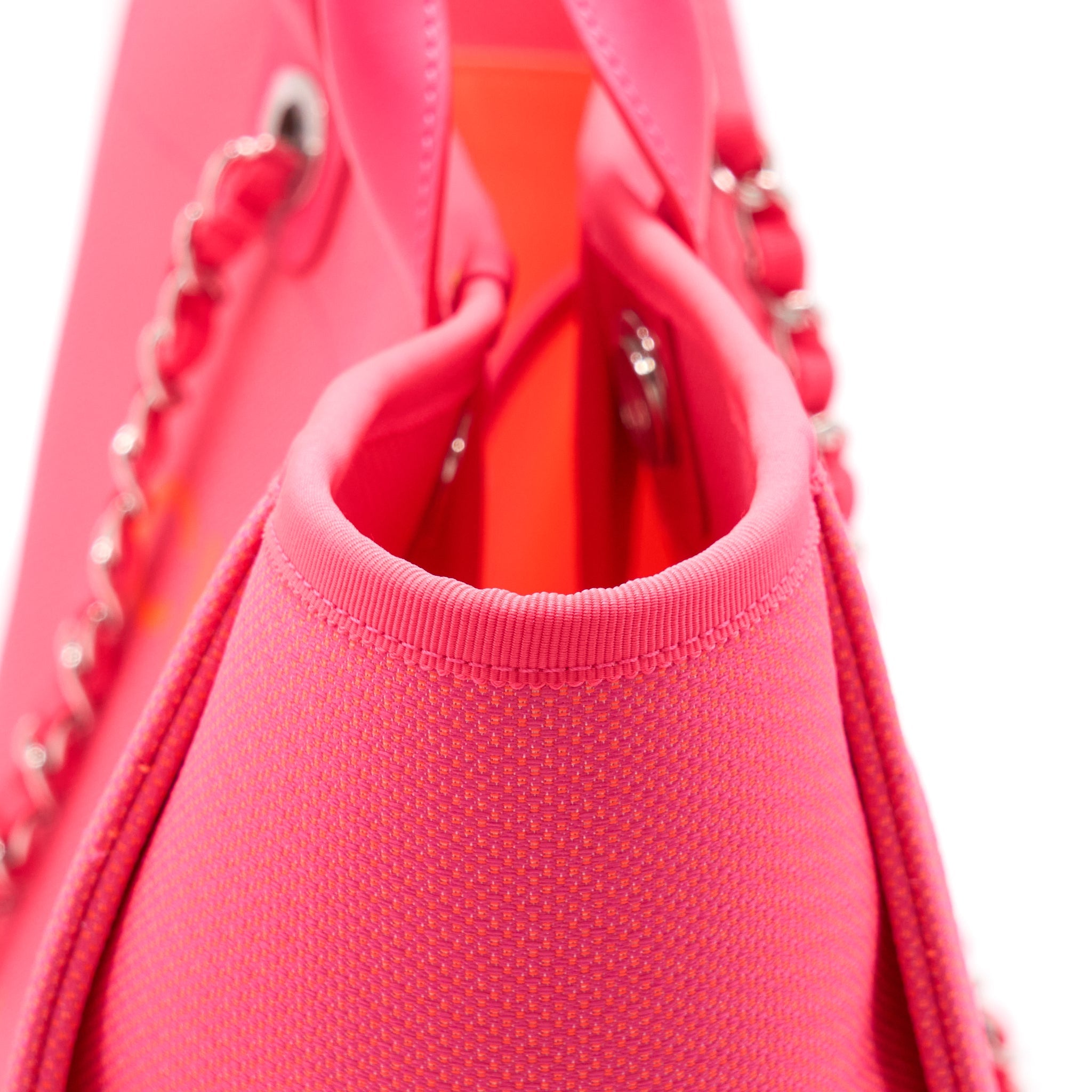 CHANEL DEAUVILLE TOTE BAG HOT PINK SHW