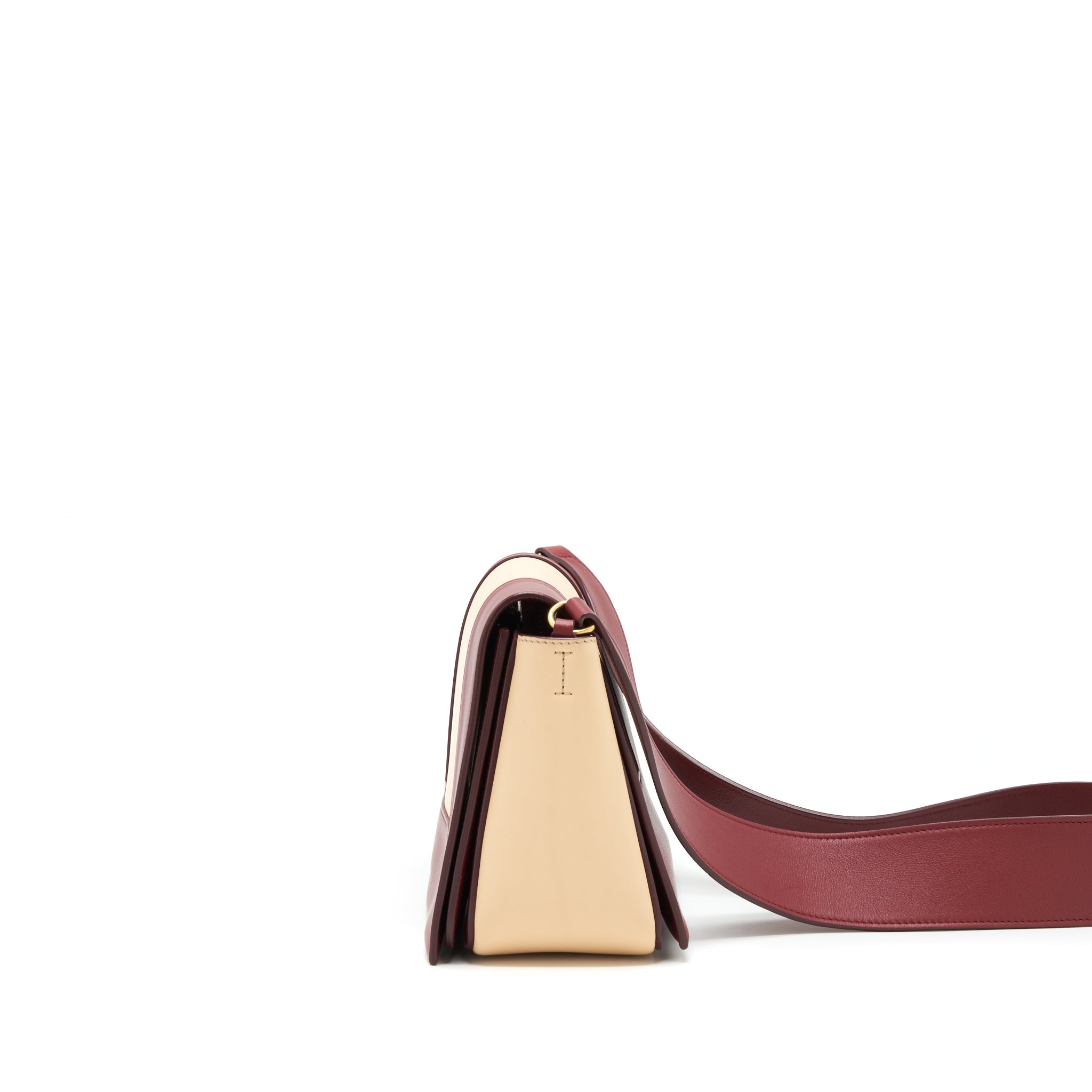 CELINE FRAME BAG DARK RED/LIGHT BEIGE GHW