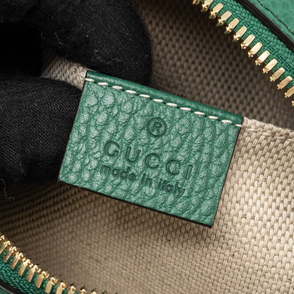 GUCCI DISCO SOHO CAMERA BAG CALFSKIN GREEN LGHW