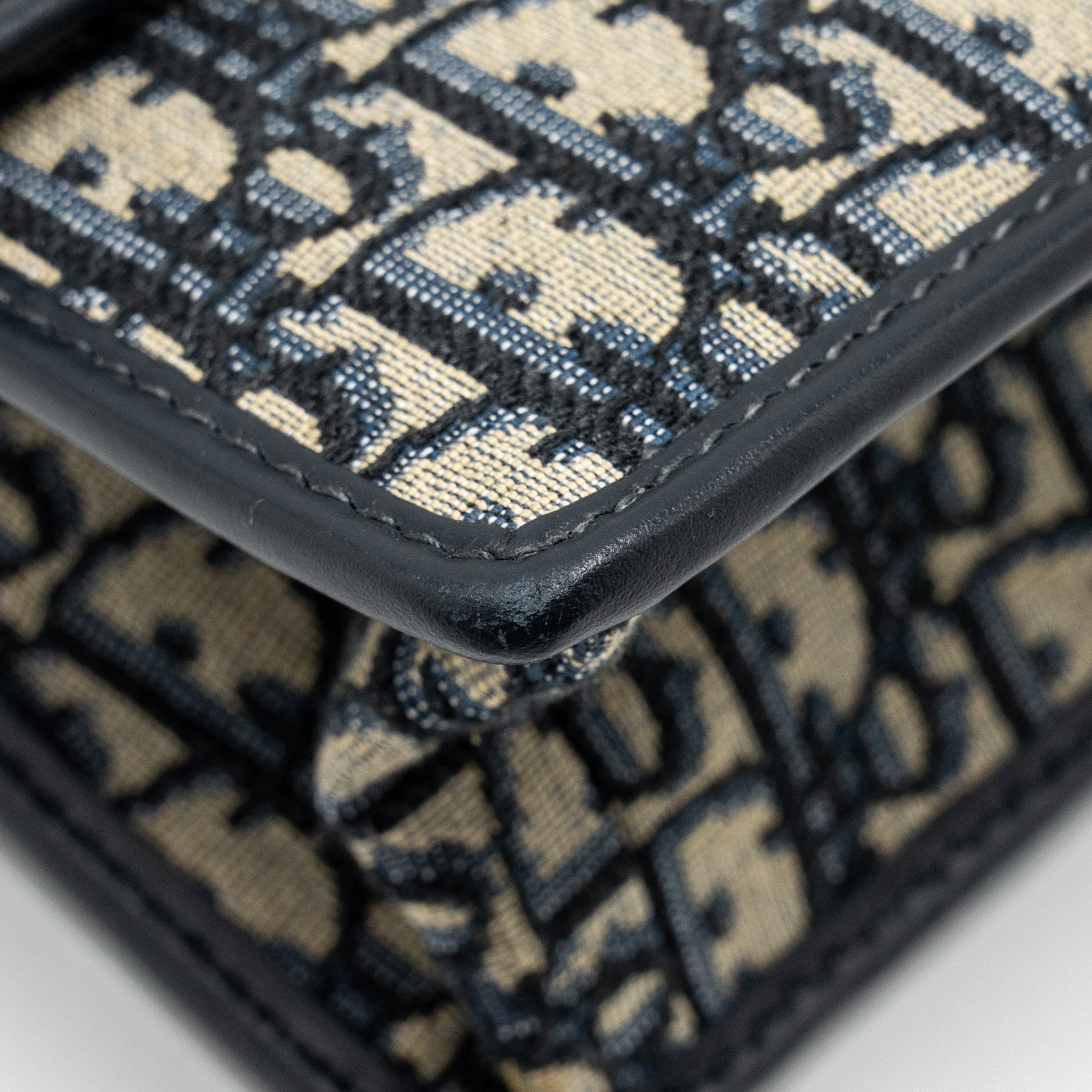 DIOR 30 MONTAIGNE CHAIN BAG OBLIQUE JACQUARD BLUE GHW