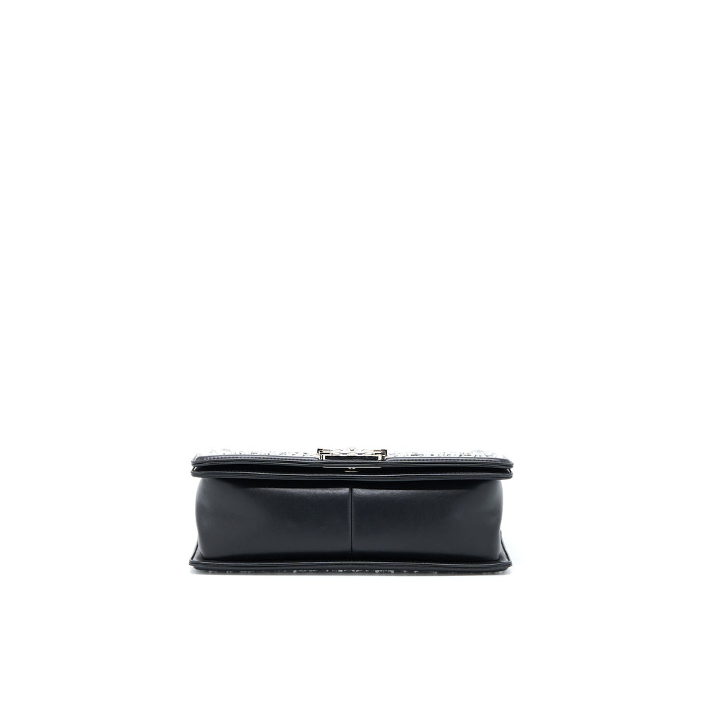 CHANEL MEDIUM BOY BAG LIMITED LAMBSKIN BLACK/WHITE SHW