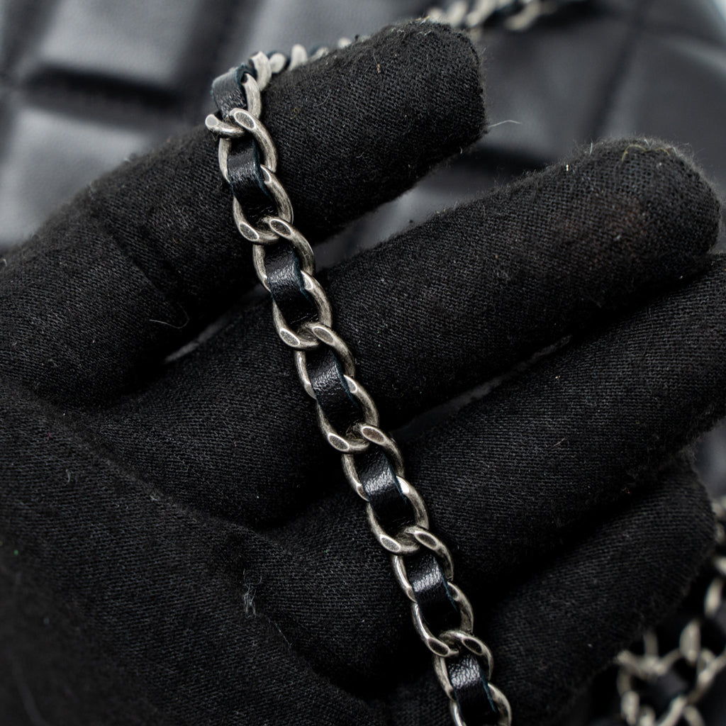 CHANEL TIMELESS CLUTCH WITH CHAIN LAMBSKIN BLACK RUTHENIUM HARDWARE