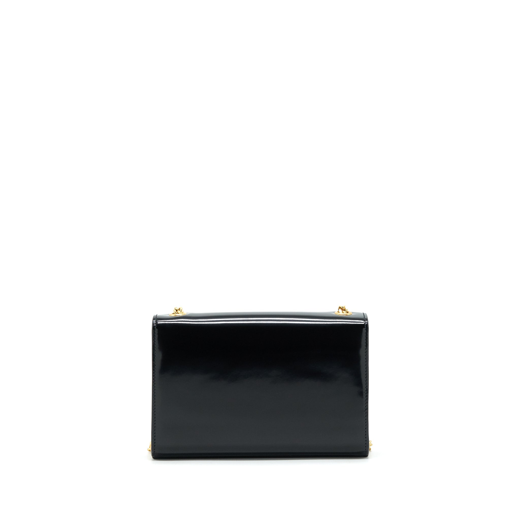 SAINT LAURENT KATE FLAP BAG PATENT BLACK GHW