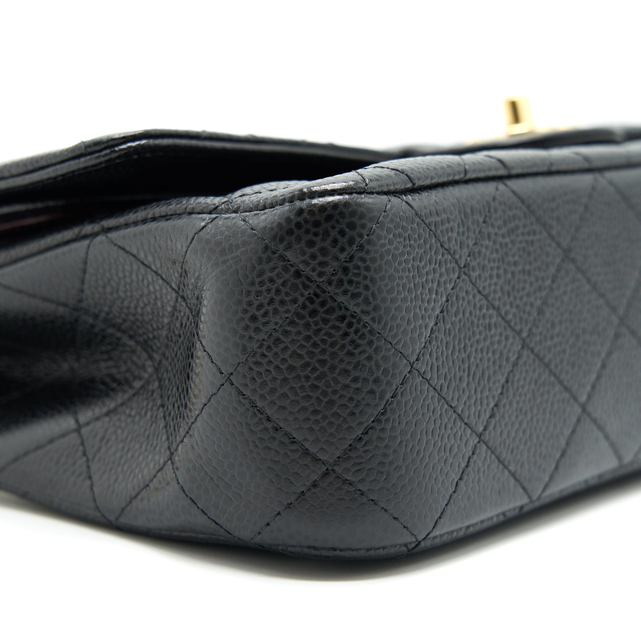 CHANEL MEDIUM CLASSIC DOUBLE FLAP BAG CAVIAR BLACK GHW SERIAL 25