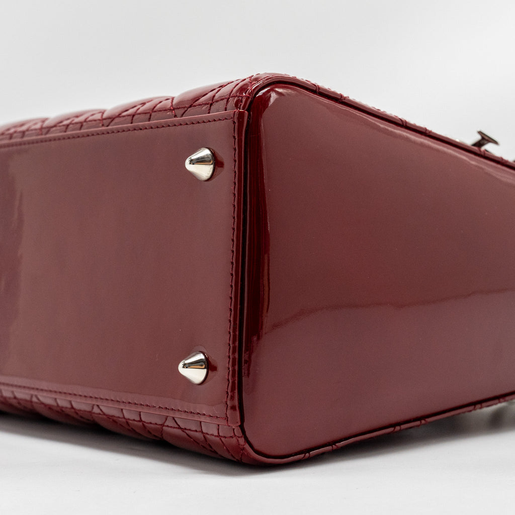 DIOR MEDIUM LADYDIOR PATENT DARK RED SHW