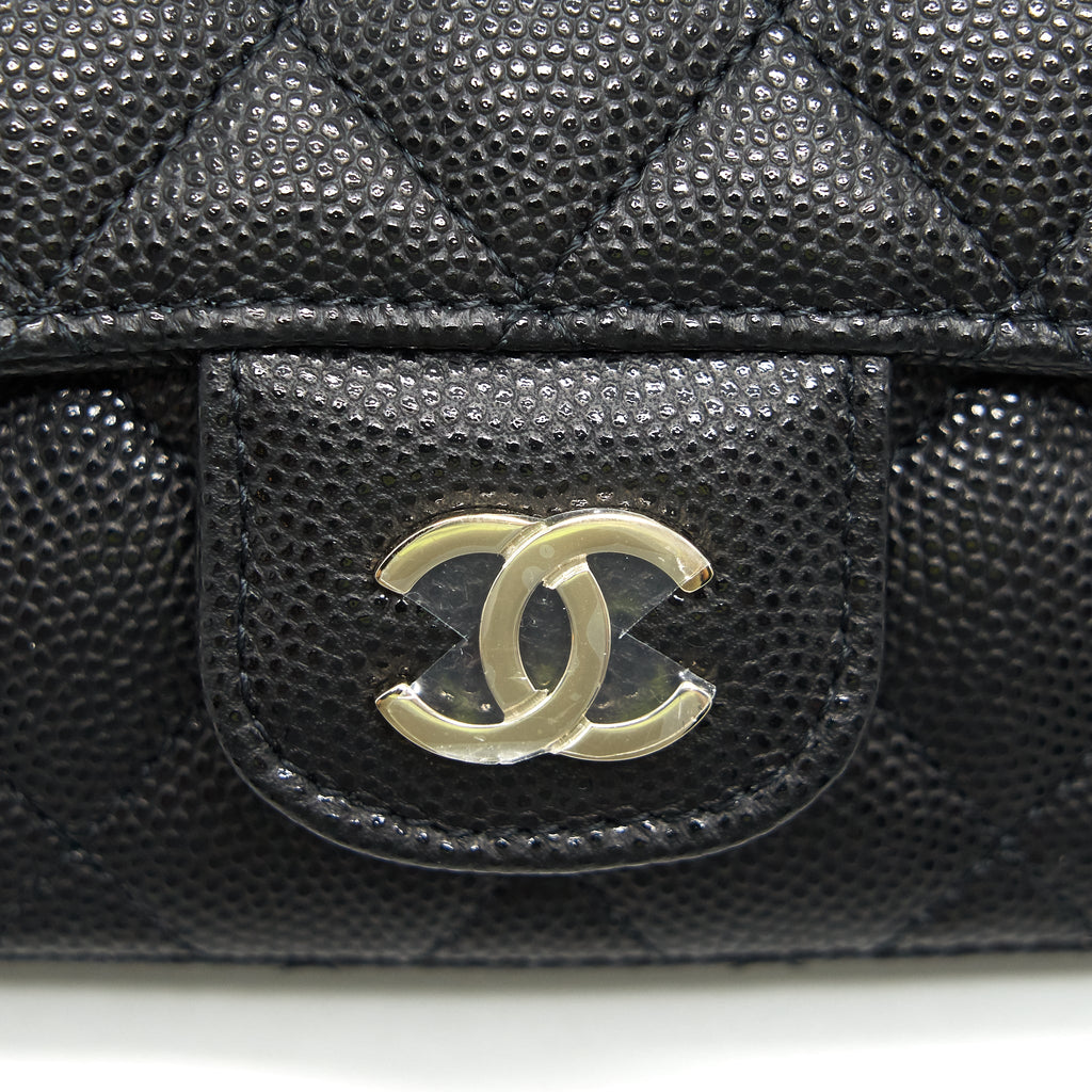 CHANEL GLASSES CASE WITH CLASSIC CHAIN BLACK LGHW