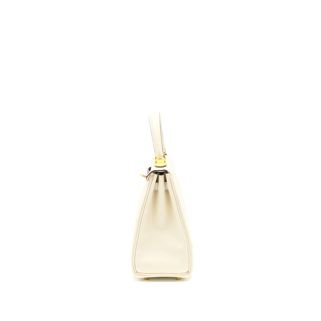 HERMES KELLY 25 COLORMATIC SWIFT NATA/CHAI/LIME/MAUVE SYLVESTRE GHW