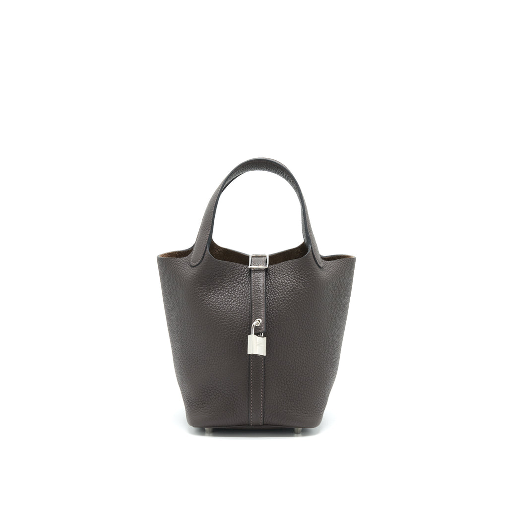 HERMES PICOTIN 18 LOCK BAG EBENE SHW