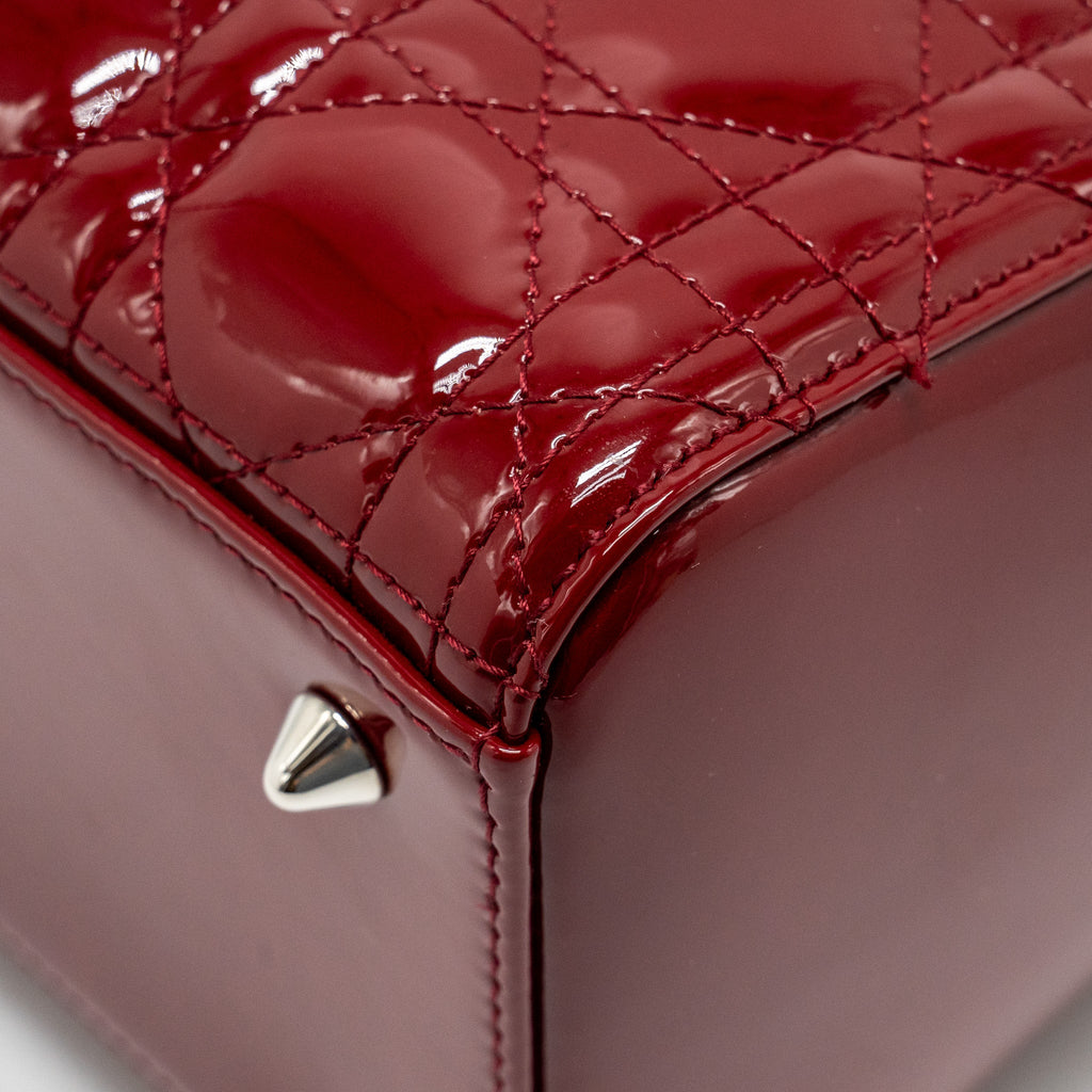 DIOR MEDIUM LADYDIOR PATENT DARK RED SHW