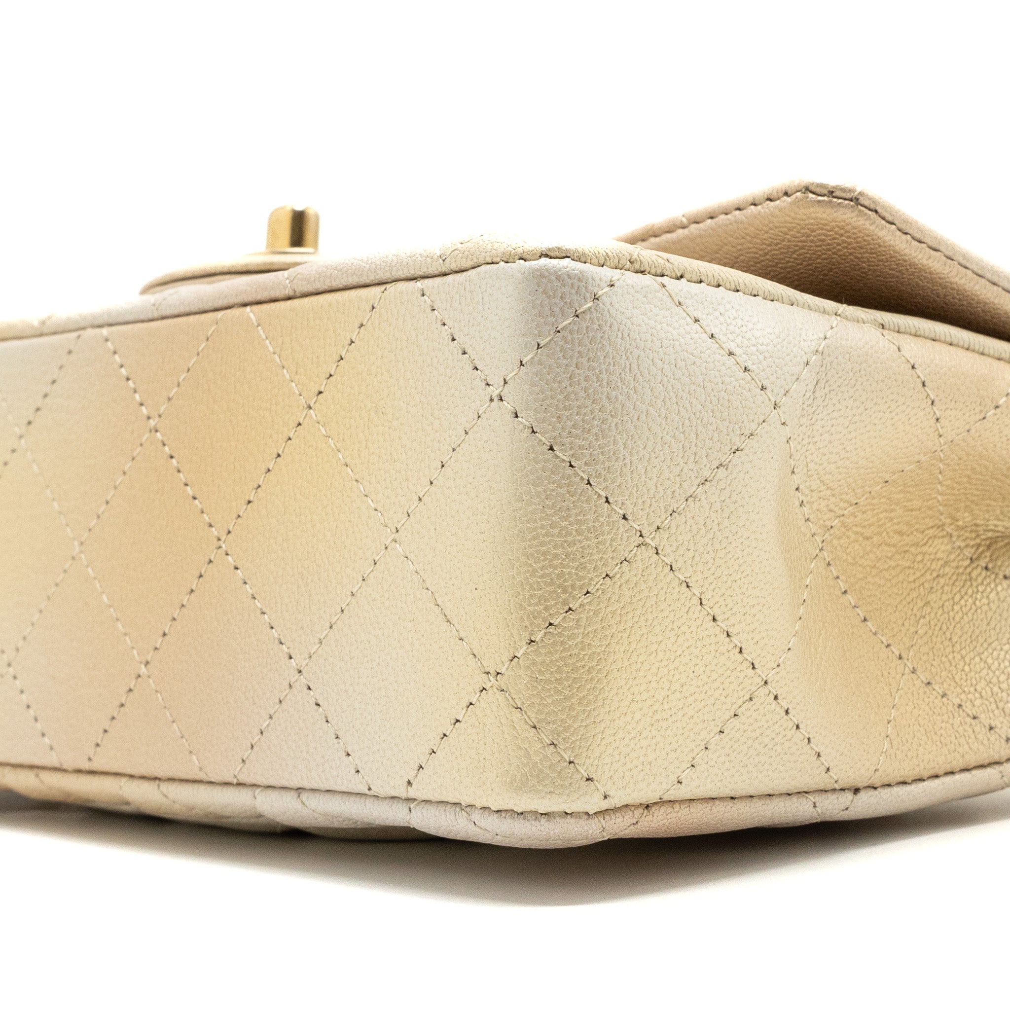 CHANEL 22C MINI RECTANGULAR FLAP BAG GOATSKIN OMBRÉ BEIGE BRUSHED GHW (MICROCHIP)