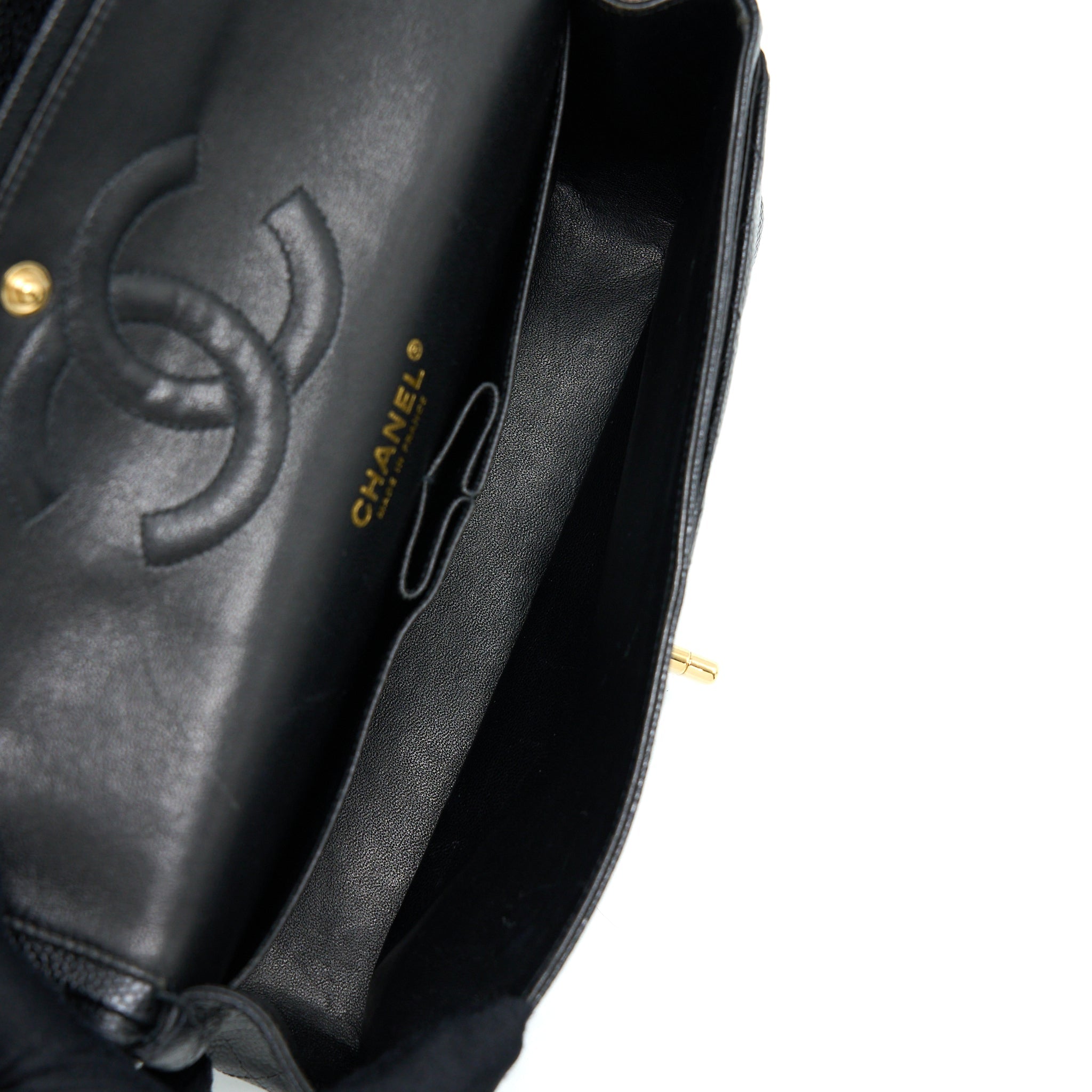 CHANEL CLASSIC DOUBLE FLAP BAG CAVIAR BLACK GHW