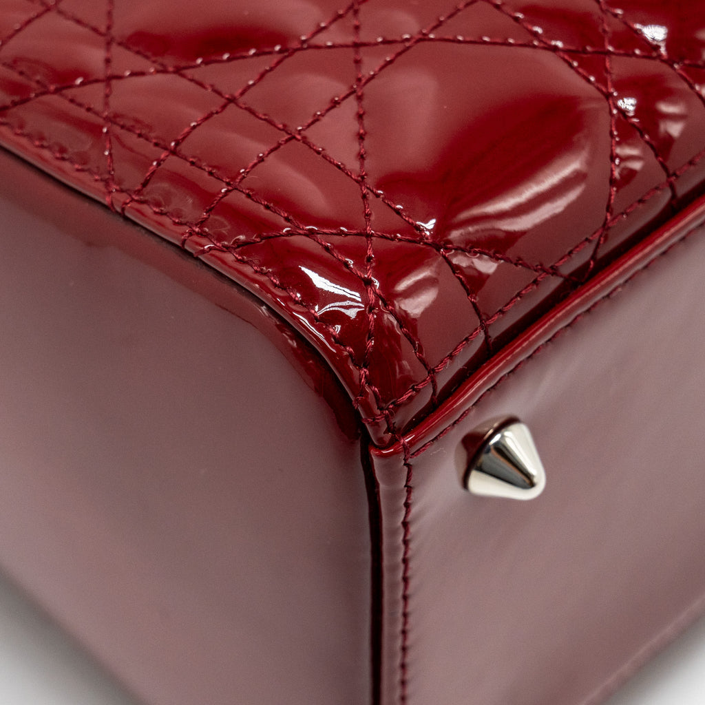 DIOR MEDIUM LADYDIOR PATENT DARK RED SHW