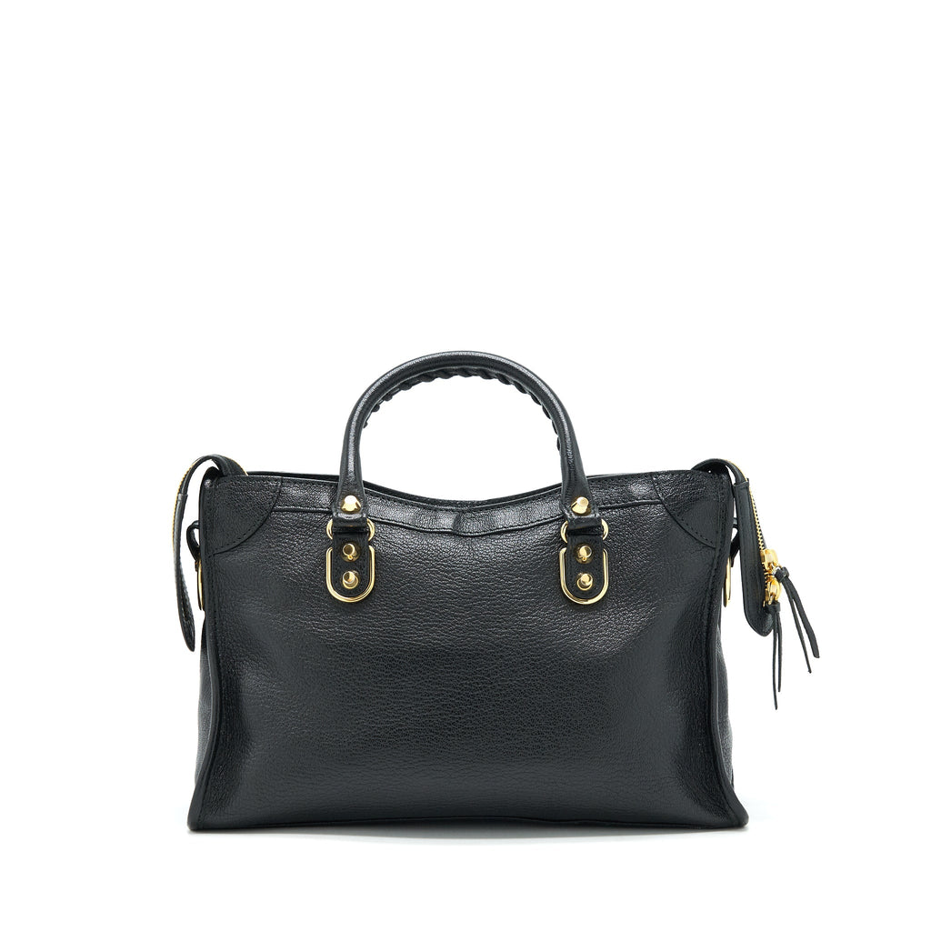 BALENCIAGA METALLIC EDG CITY S BAG BLACK GHW