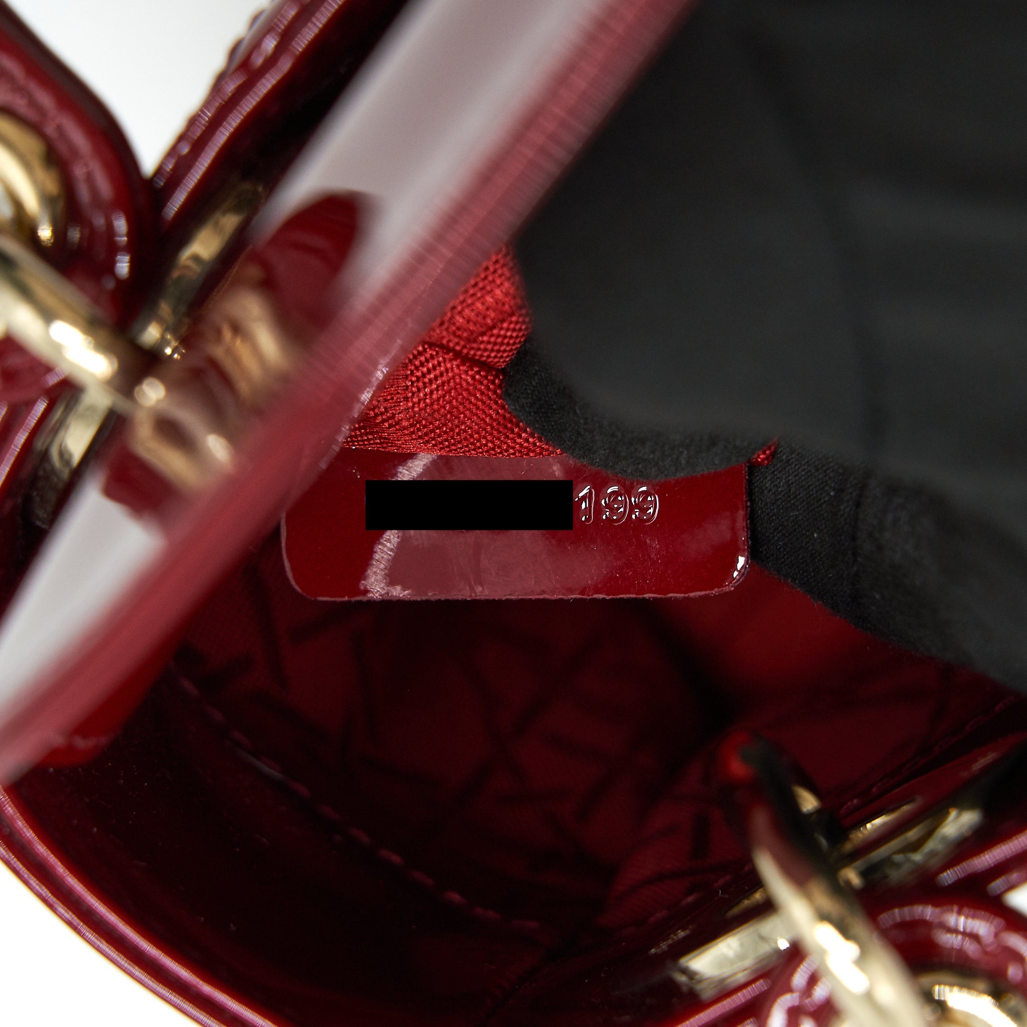 CHRISTIAN DIOR MINI LADY DIOR PATENT LEATHER RED WITH LGHW