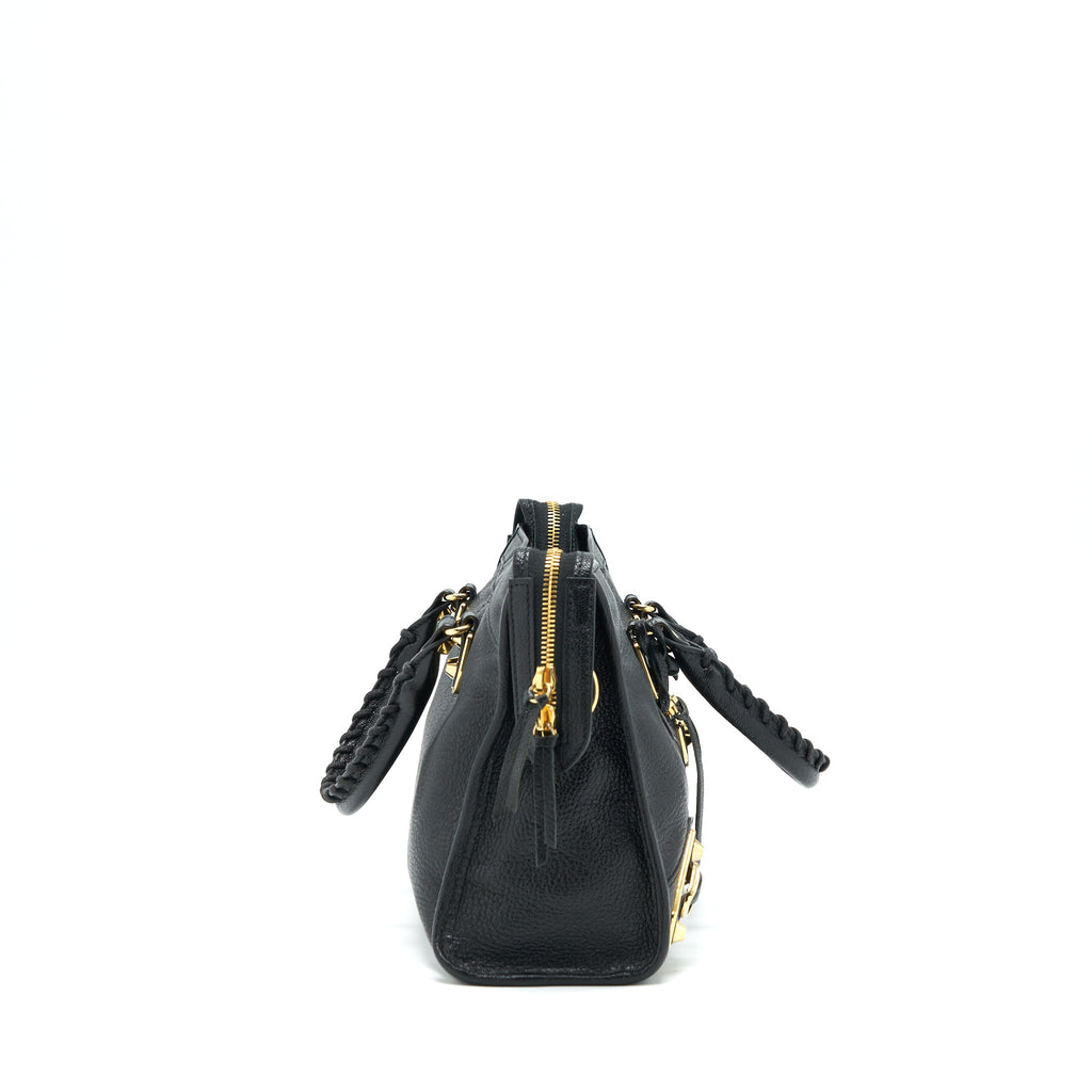 BALENCIAGA METALLIC EDG CITY S BAG BLACK GHW