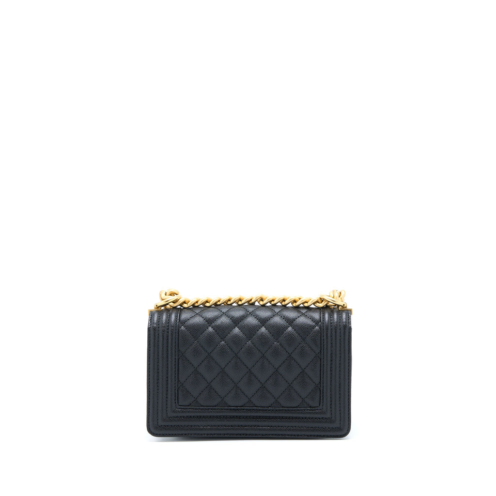 CHANEL SMALL BOY BAG CAVIAR BLACK GHW