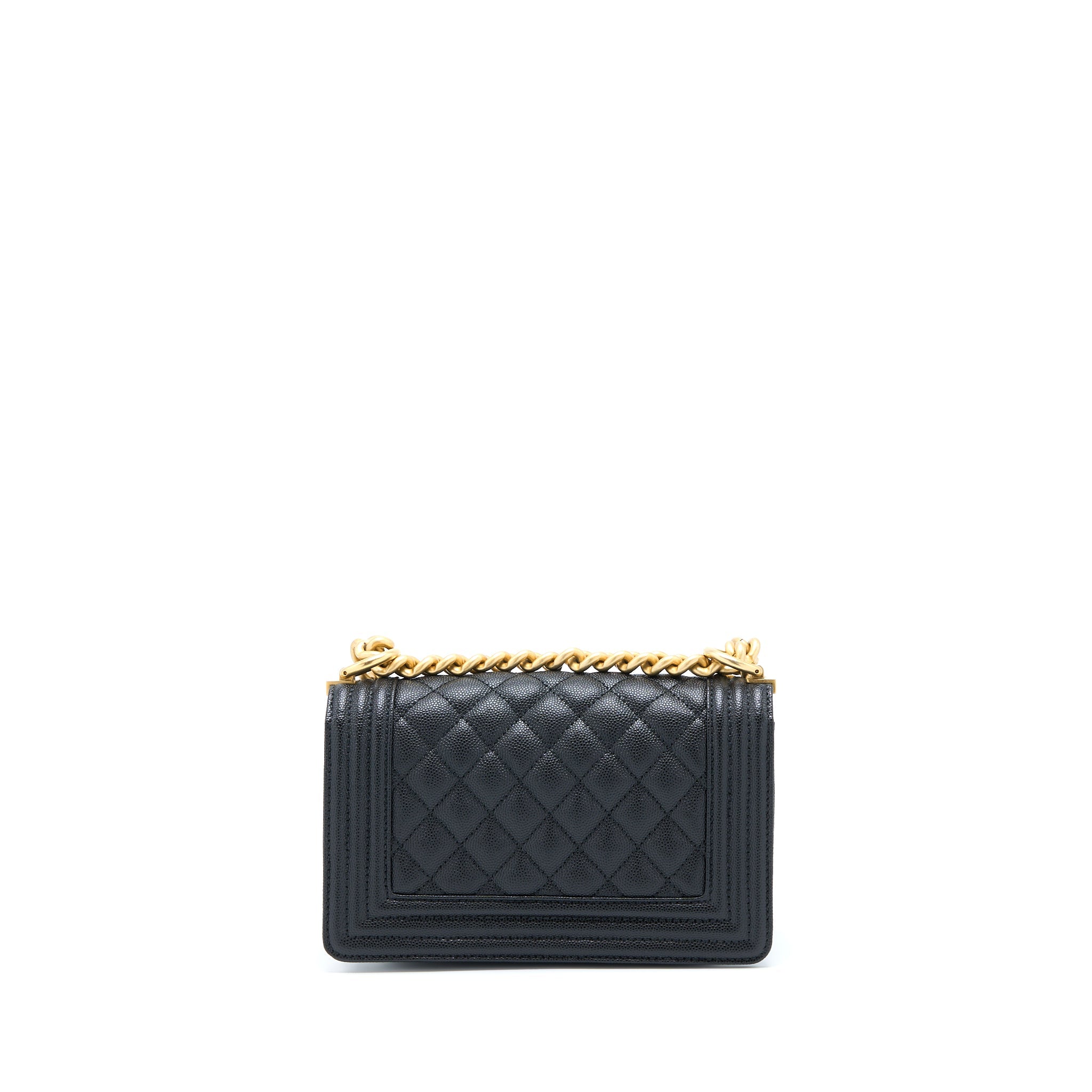 CHANEL SMALL BOY BAG CAVIAR BLACK GHW