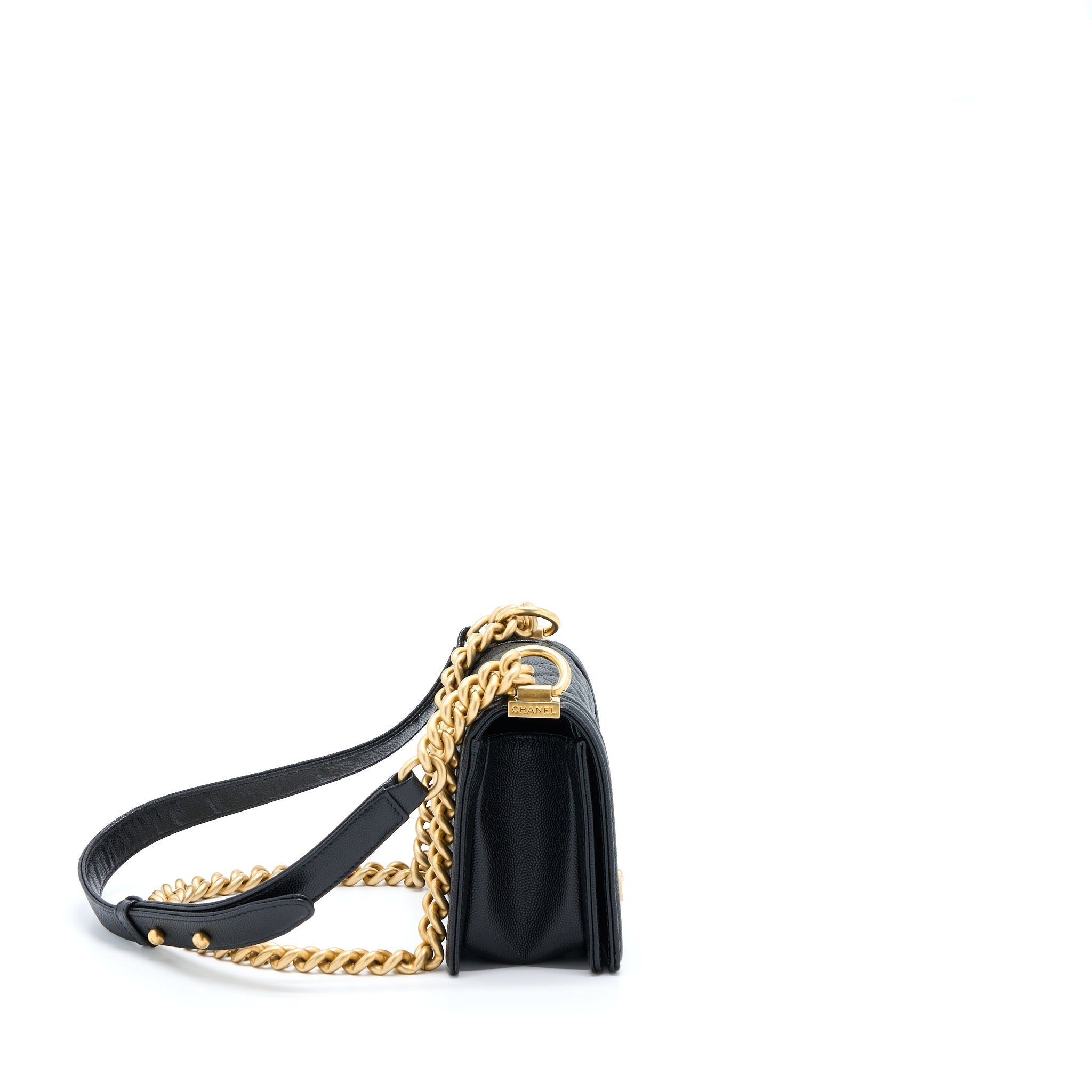 CHANEL SMALL BOY BAG CAVIAR BLACK GHW