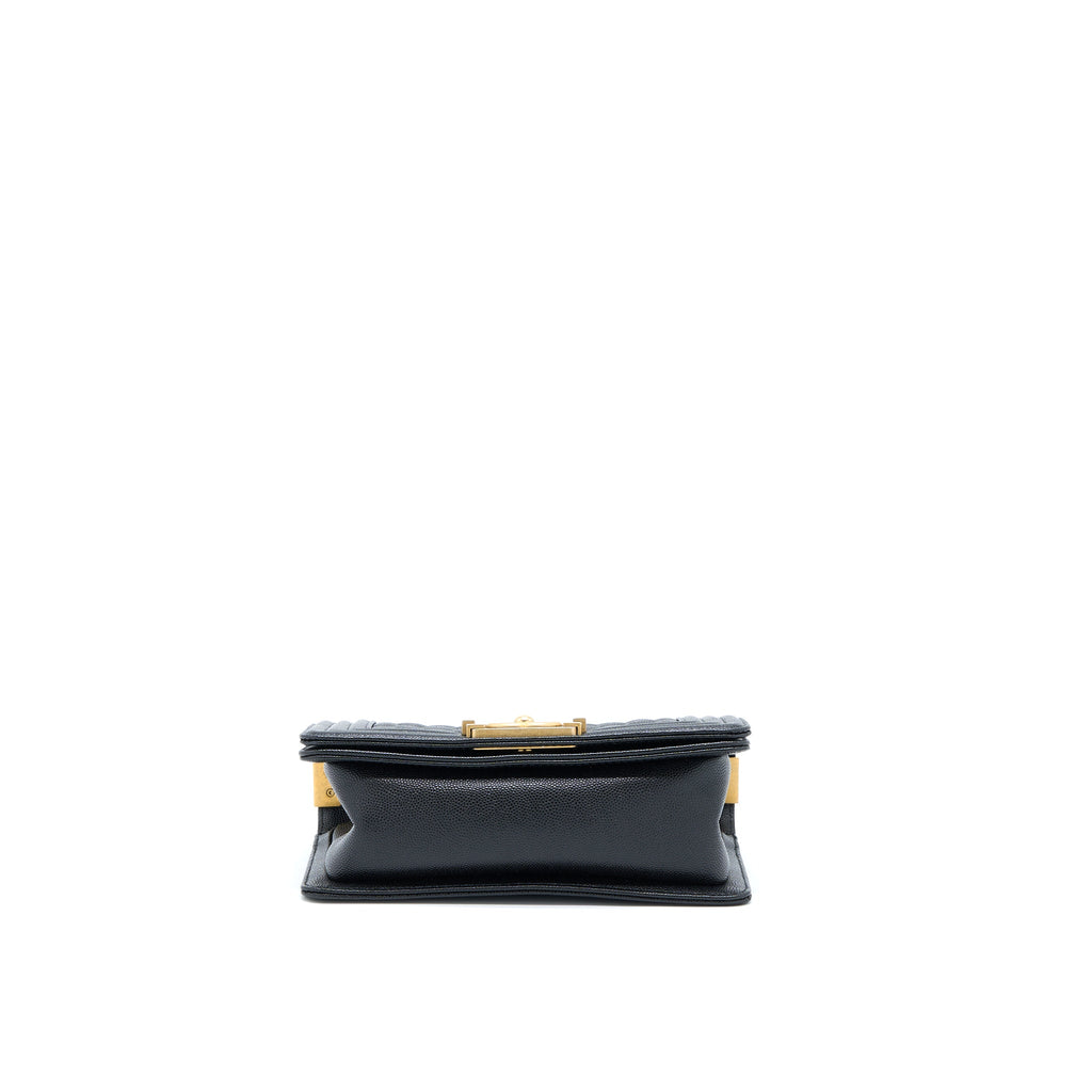 CHANEL SMALL BOY BAG CAVIAR BLACK GHW