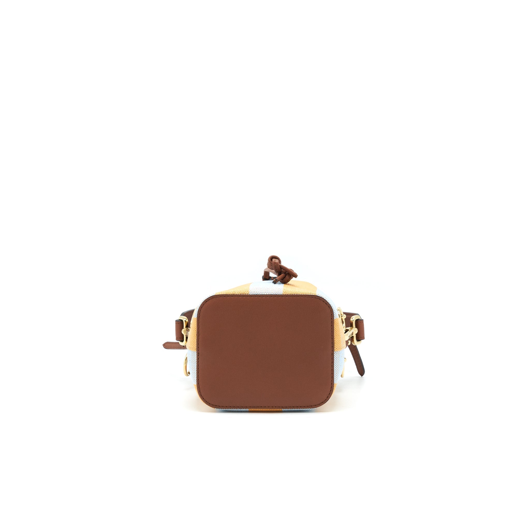 FENDI MINI MON TRESOR BUCKET BAG YELLOW AND LIGHT BLUE