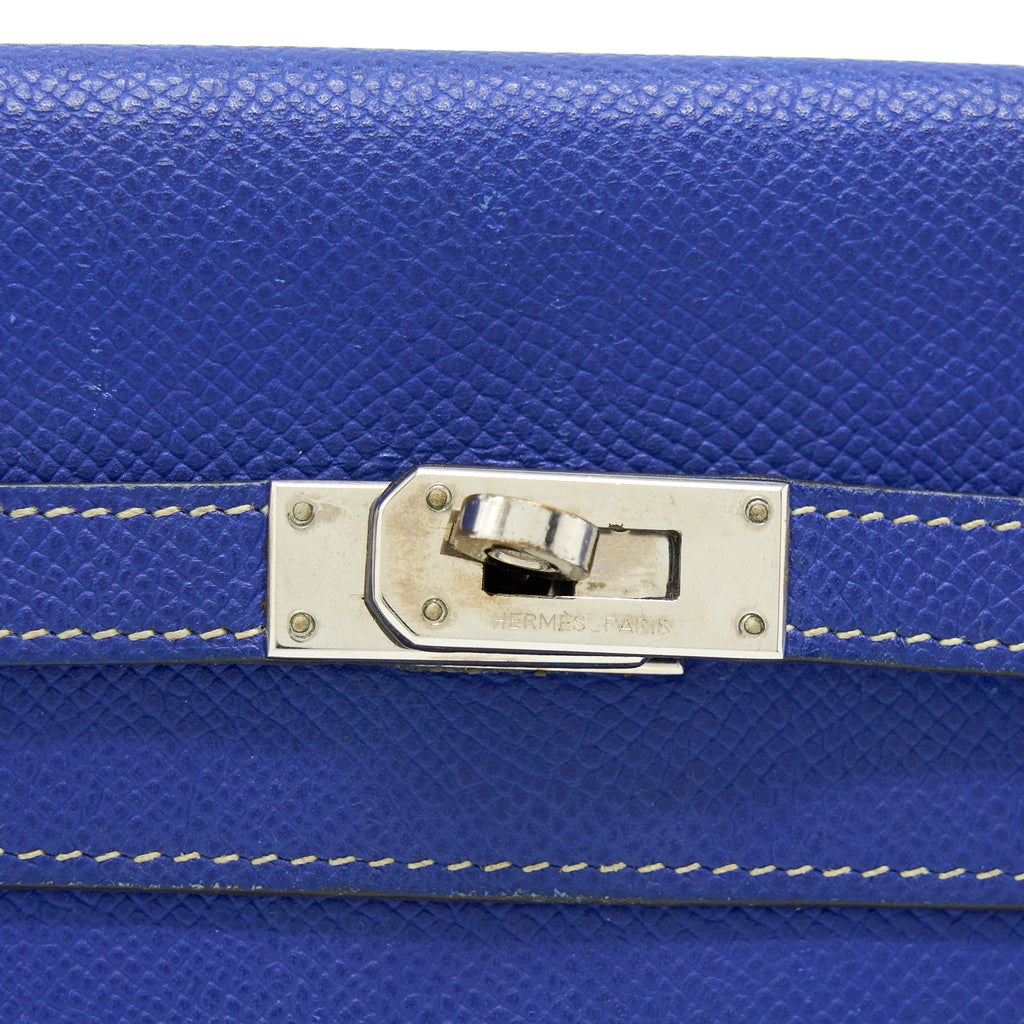 HERMES KELLY LONG WALLET EPSOM BLUE SHW
