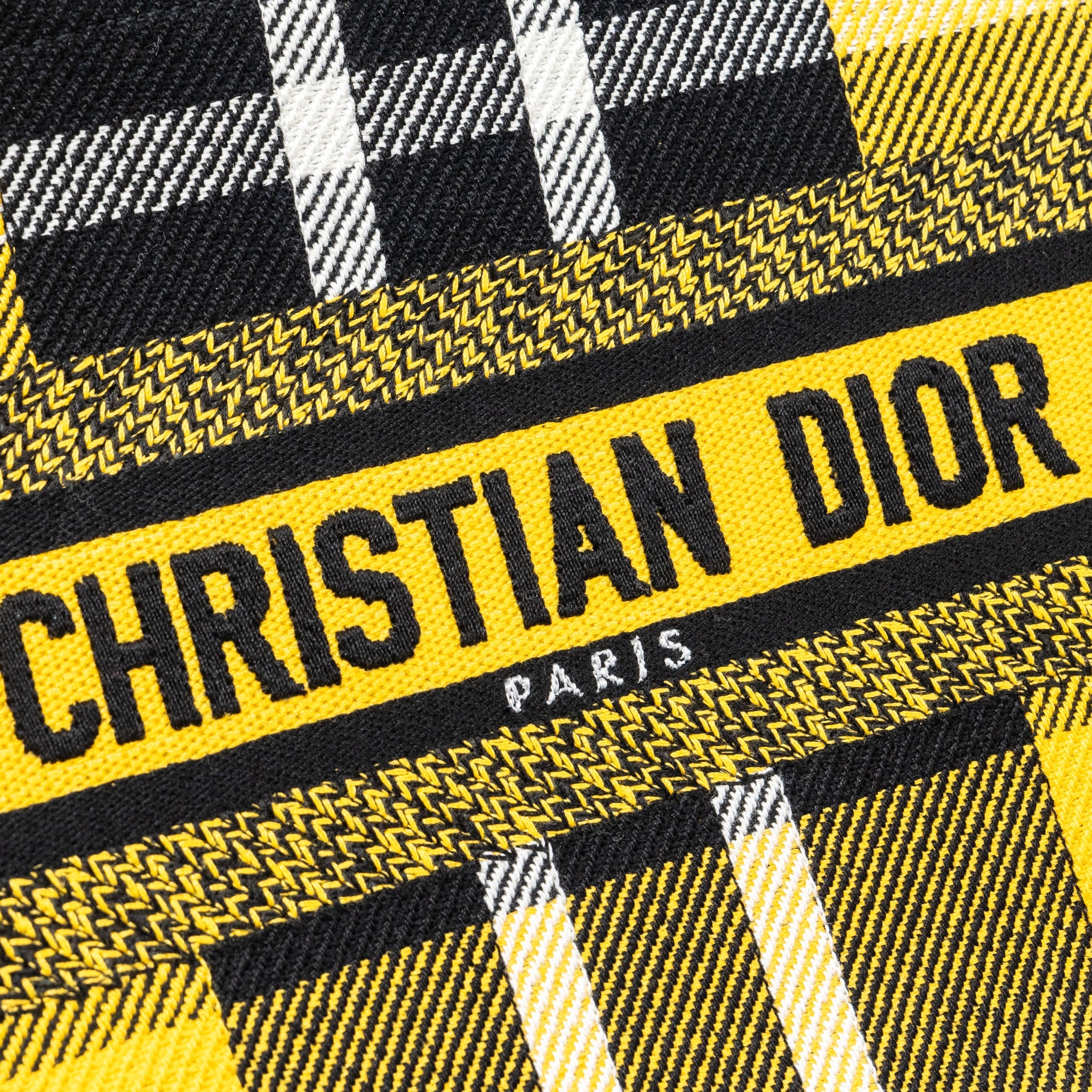 DIOR SMALL BOOK TOTE CANVAS YELLOW / BLACK