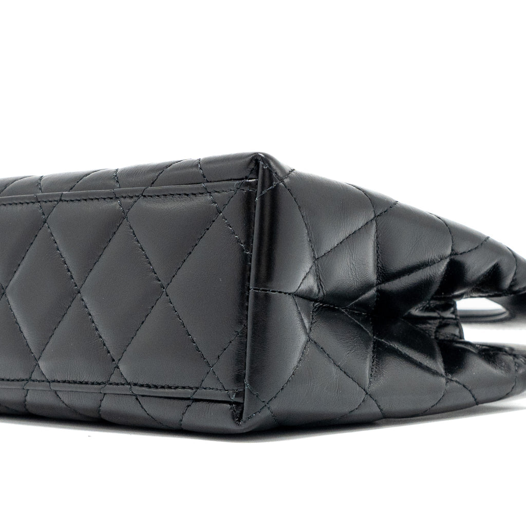CHANEL 23K MINI SHOPPING TOTE KELLY BAG CALFSKIN BLACK GHW (MICROCHIP)