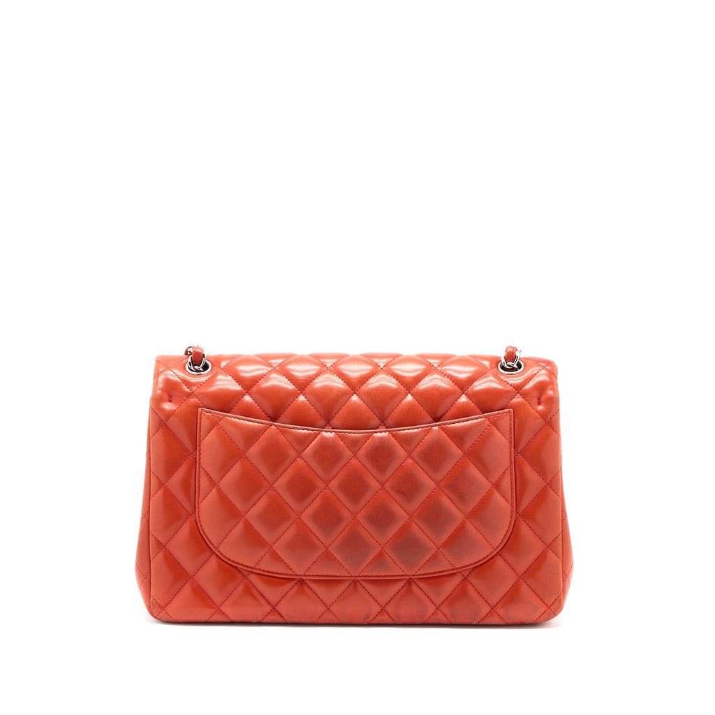 CHANEL JUMBO CLASSIC DOUBLE FLAP BAG LAMBSKIN CORAL SHW