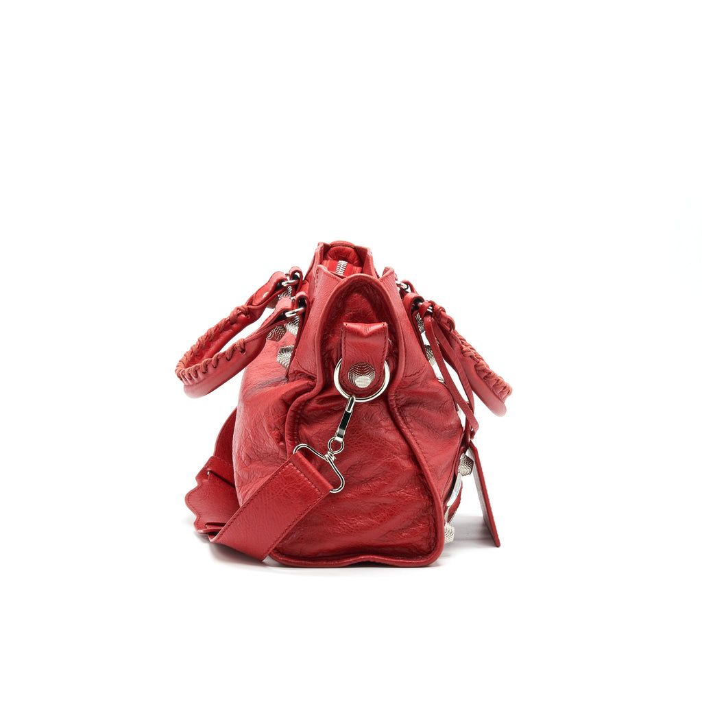 BALENCIAGA GIANT CITY BAG RED SHW