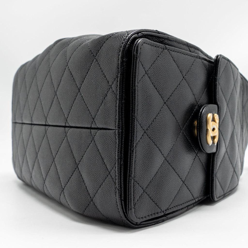 CHANEL SMALL 25 BAG CAVIAR BLACK GHW (MICROCHIP)