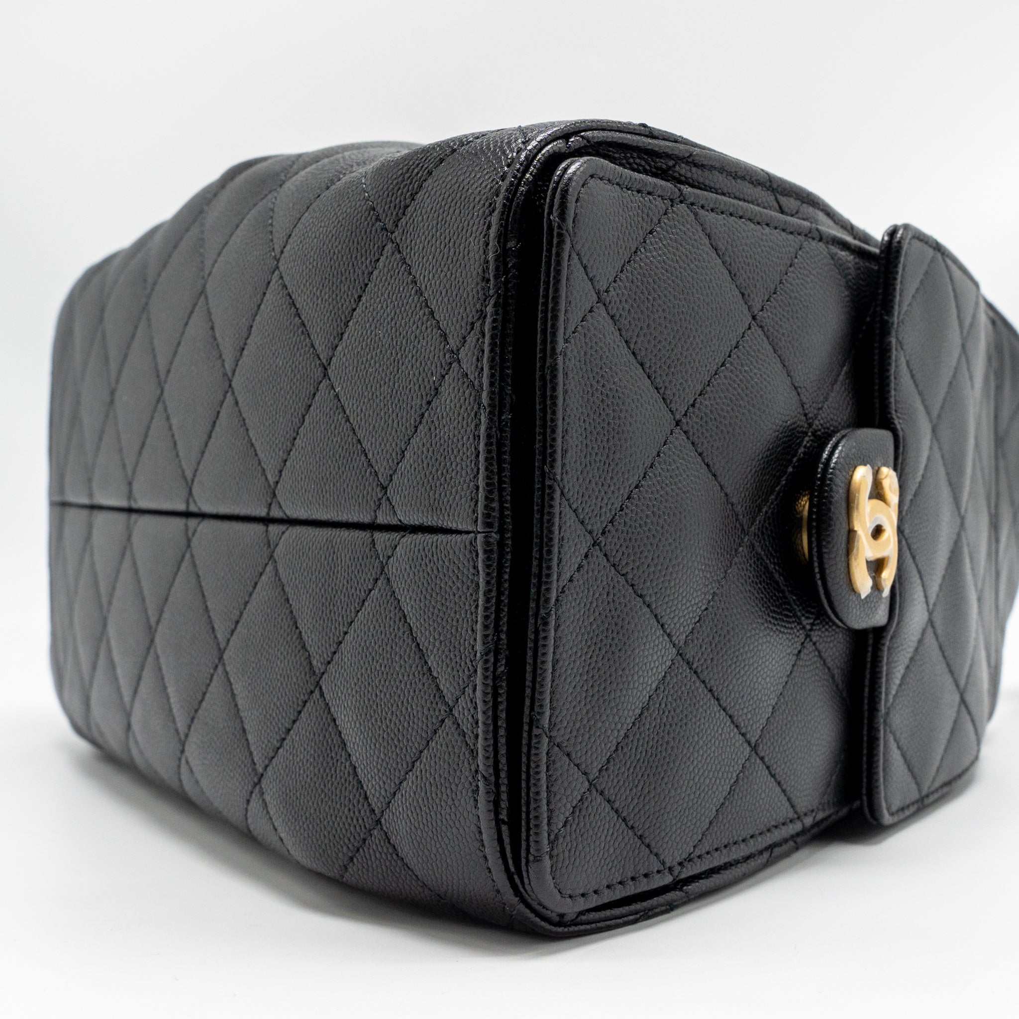 CHANEL SMALL 25 BAG CAVIAR BLACK GHW (MICROCHIP)