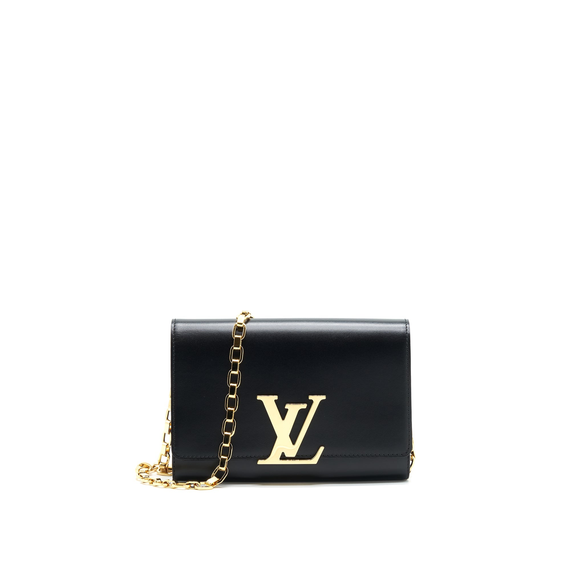 LOUIS VUITTON LOUISE LEATHER BAG IN NOIR