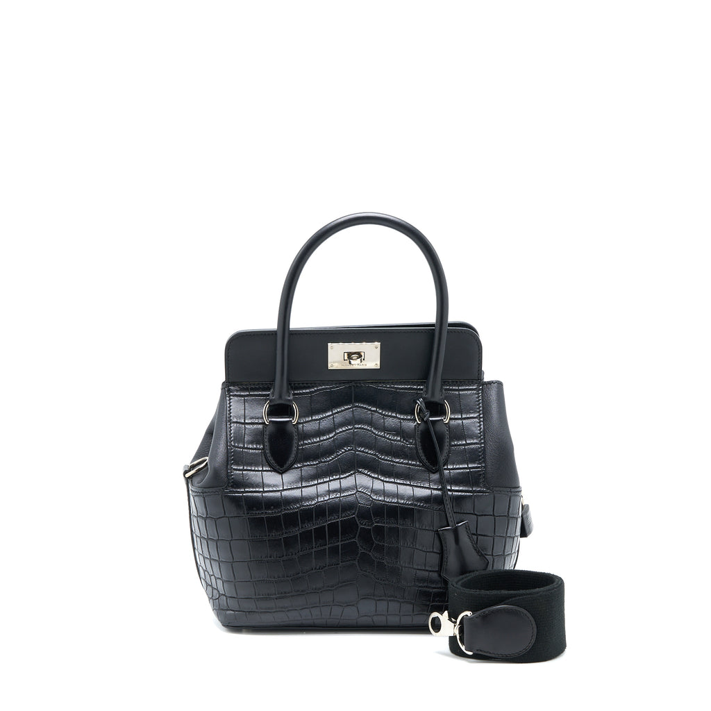 HERMES TOOLBOX 20 MAT CROCODILE/SWIFT BLACK SHW