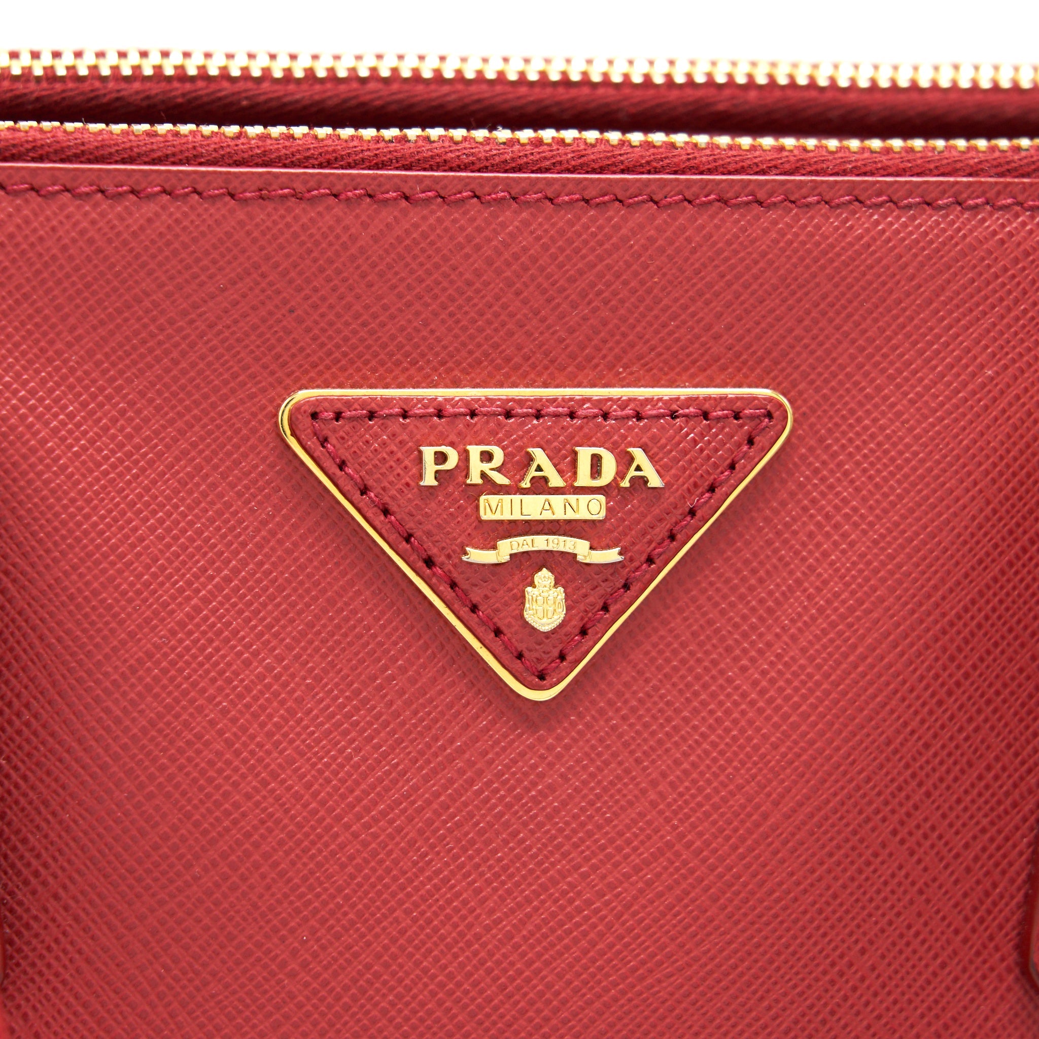 PRADA SAFFIANO TOTE BAG RED WITH GHW