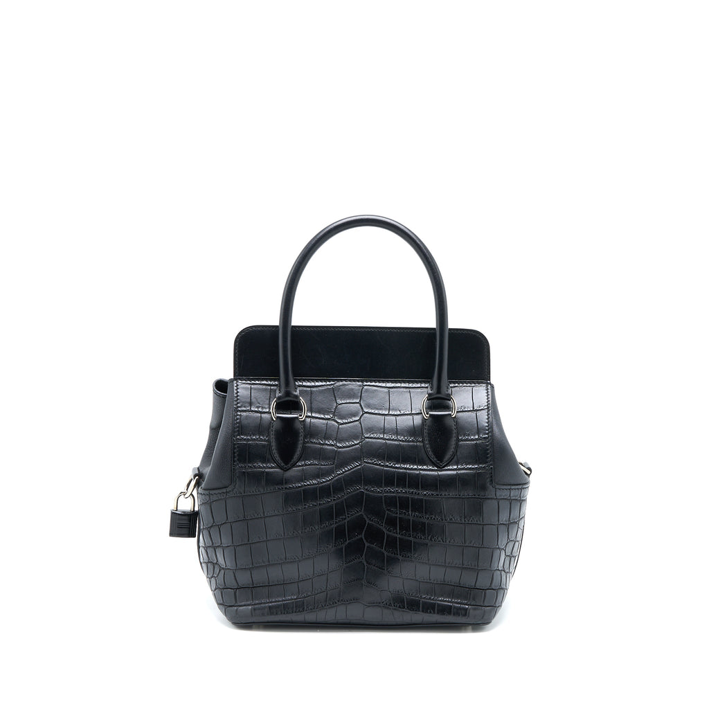 HERMES TOOLBOX 20 MAT CROCODILE/SWIFT BLACK SHW
