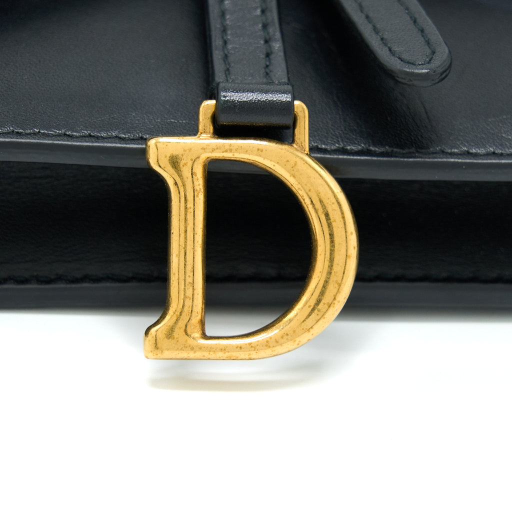 DIOR MINI SADDLE BELT BAG CALFSKIN BLACK GHW