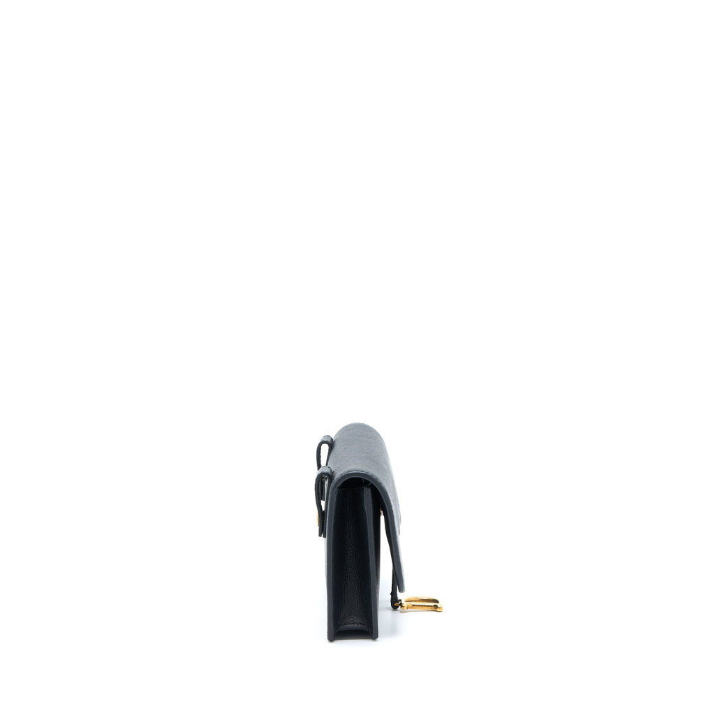 DIOR SADDLE BELT POUCH GRAINED CALFSKIN BLACK GHW