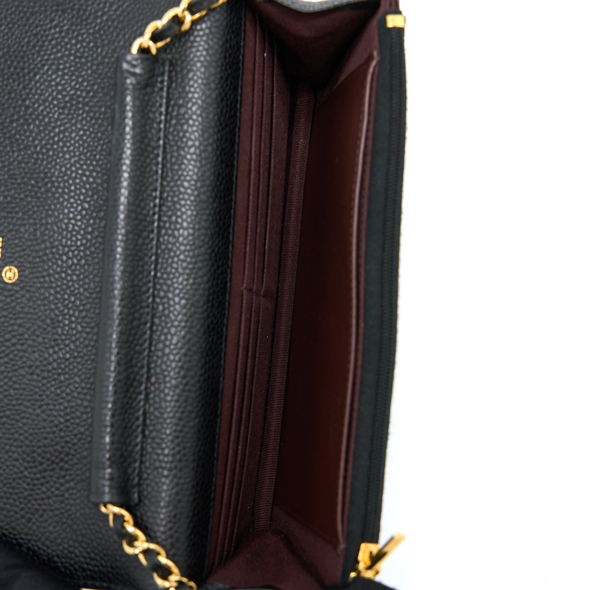 CHANEL CLASSIC WALLET ON CHAIN CAVIAR BLACK GHW