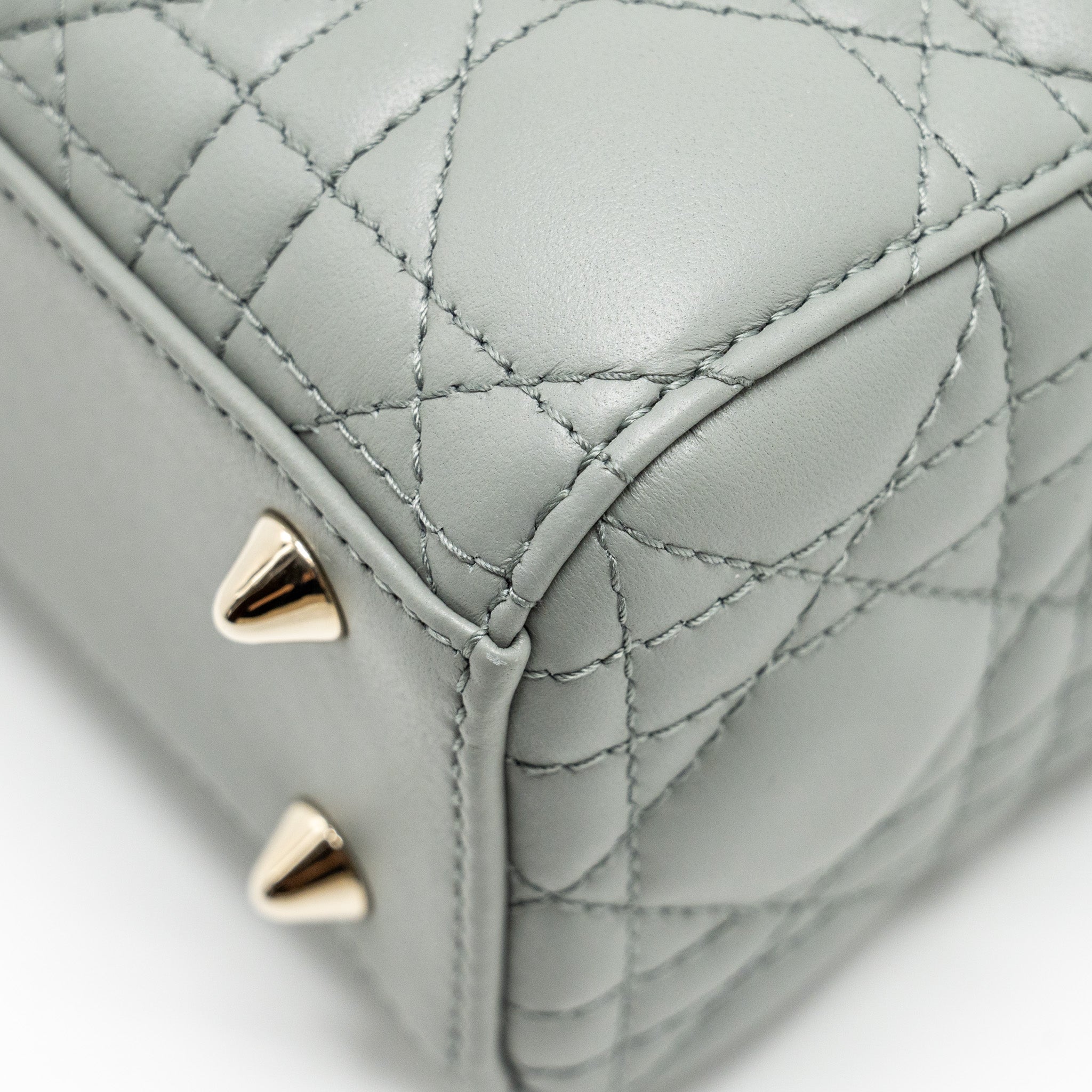 DIOR MY ABC DIOR SMALL LADY DIOR LAMBSKIN STONE GREY LGHW