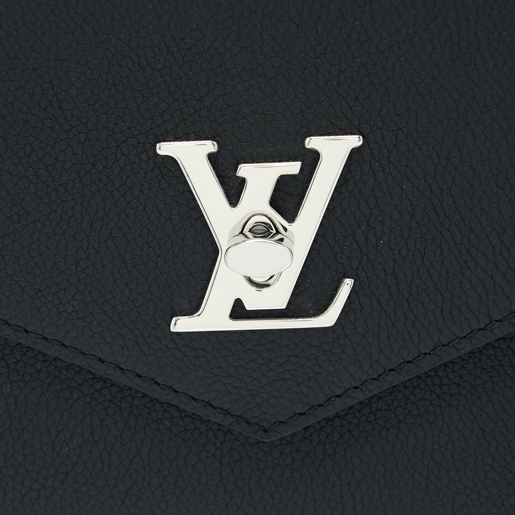 LOUIS VUITTON MYLOCKME SATCHEL CHAIN BAG CALFSKIN BLACK SHW