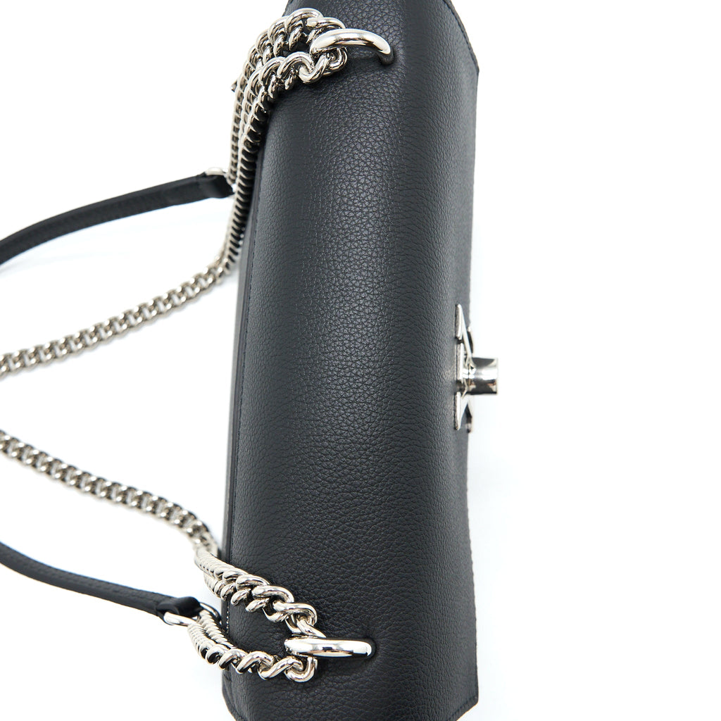LOUIS VUITTON MYLOCKME SATCHEL CHAIN BAG CALFSKIN BLACK SHW