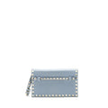 VALENTINO ROCKSTUD SMALL CLUTCH BLUE-GREY GHW